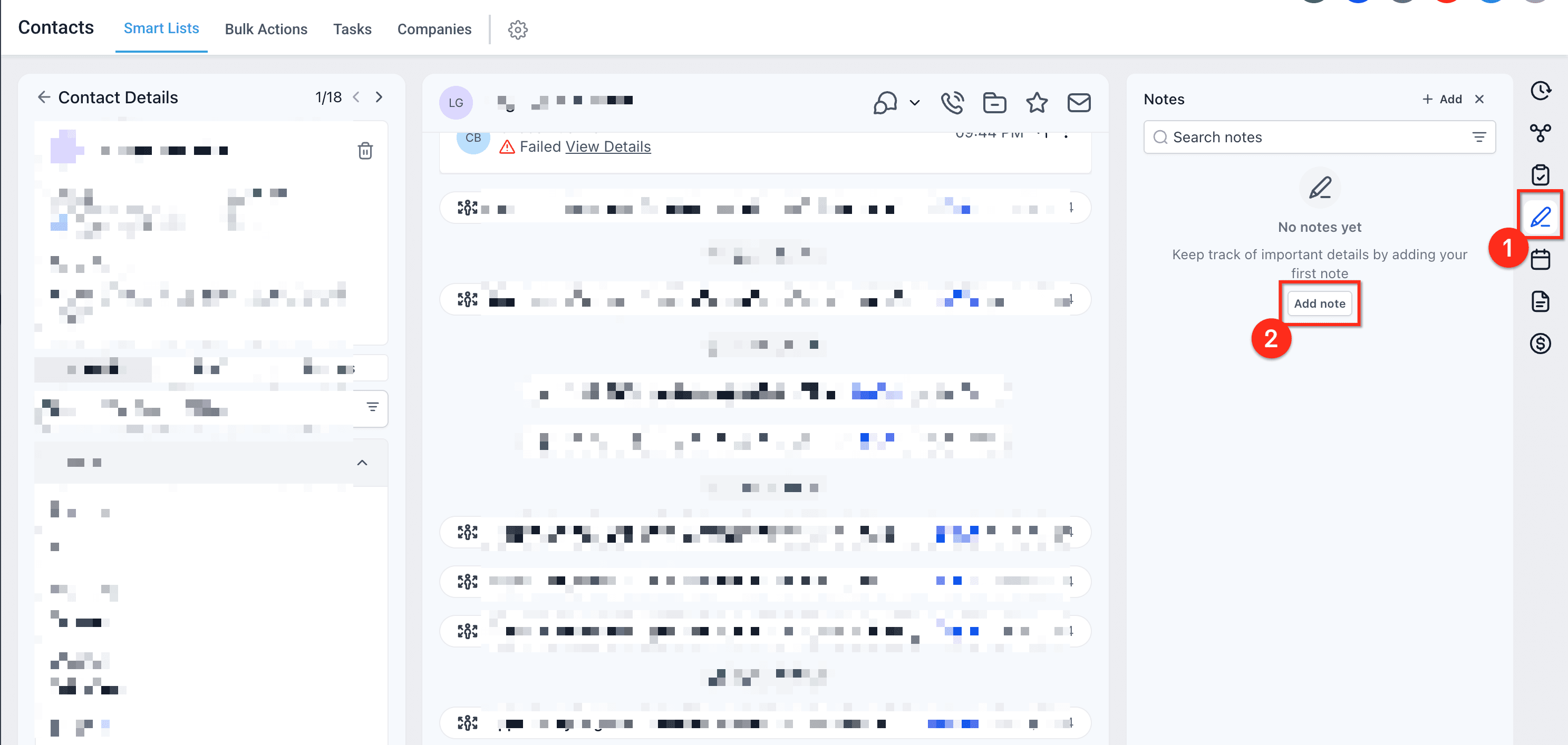 Schermata 6 — Usare le Note di HITLEAD per Gestire Contatti, Opportunità e Aziende