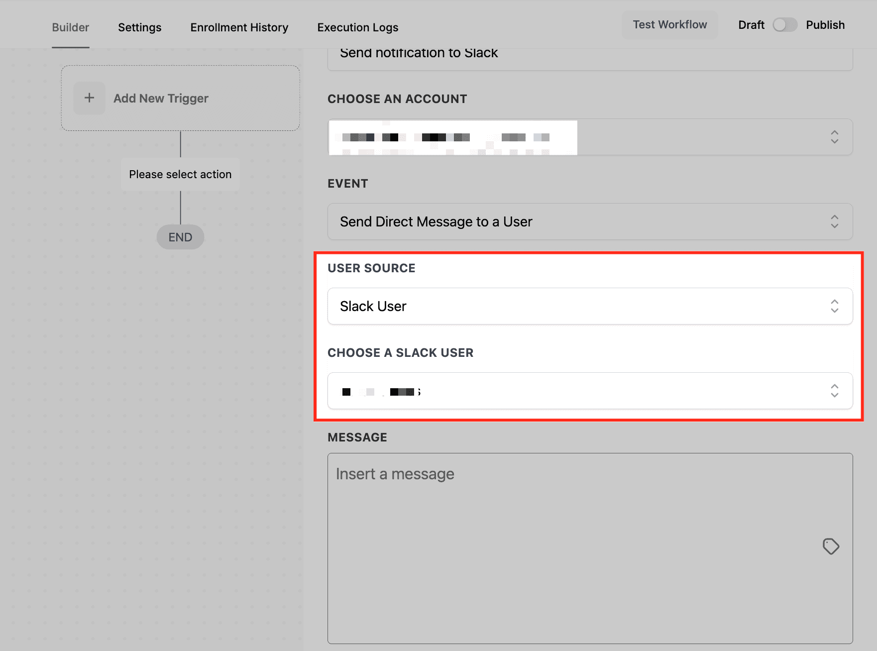 Schermata 6 — Guida all'Azione Slack per Workflow