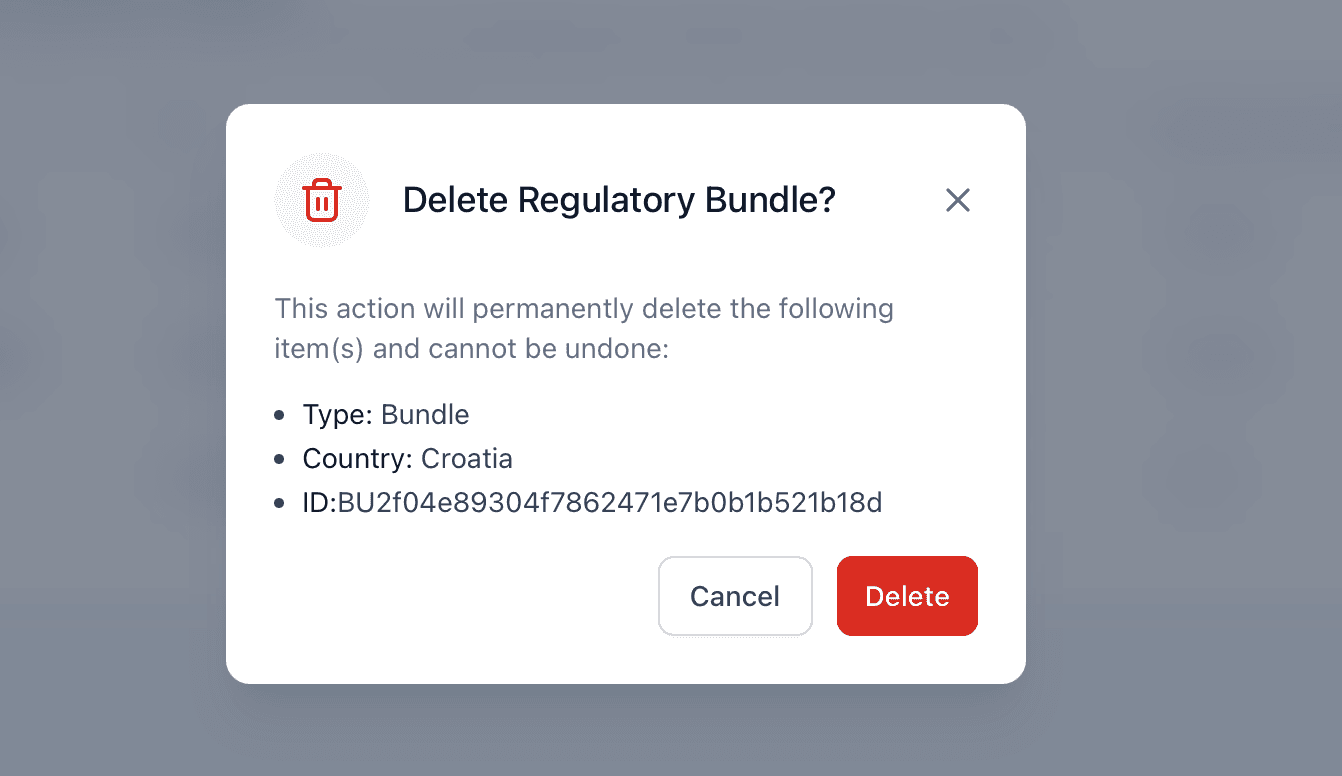 Schermata 12 — Creazione di Regulatory Bundle e Indirizzo per i Sub-Account