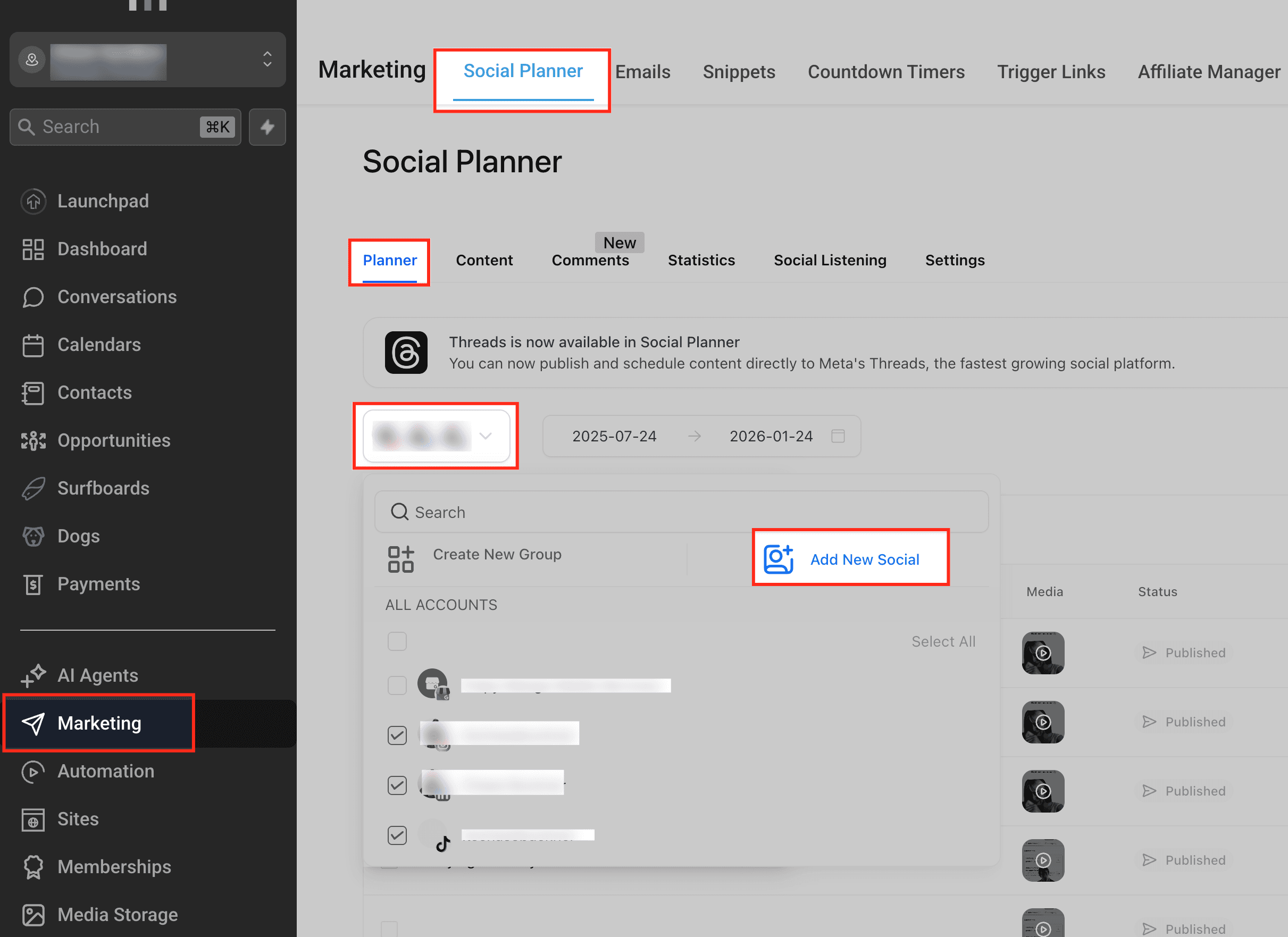 Schermata 5 — Programmatore di Post per Google Business Profile (GBP) in HITLEAD