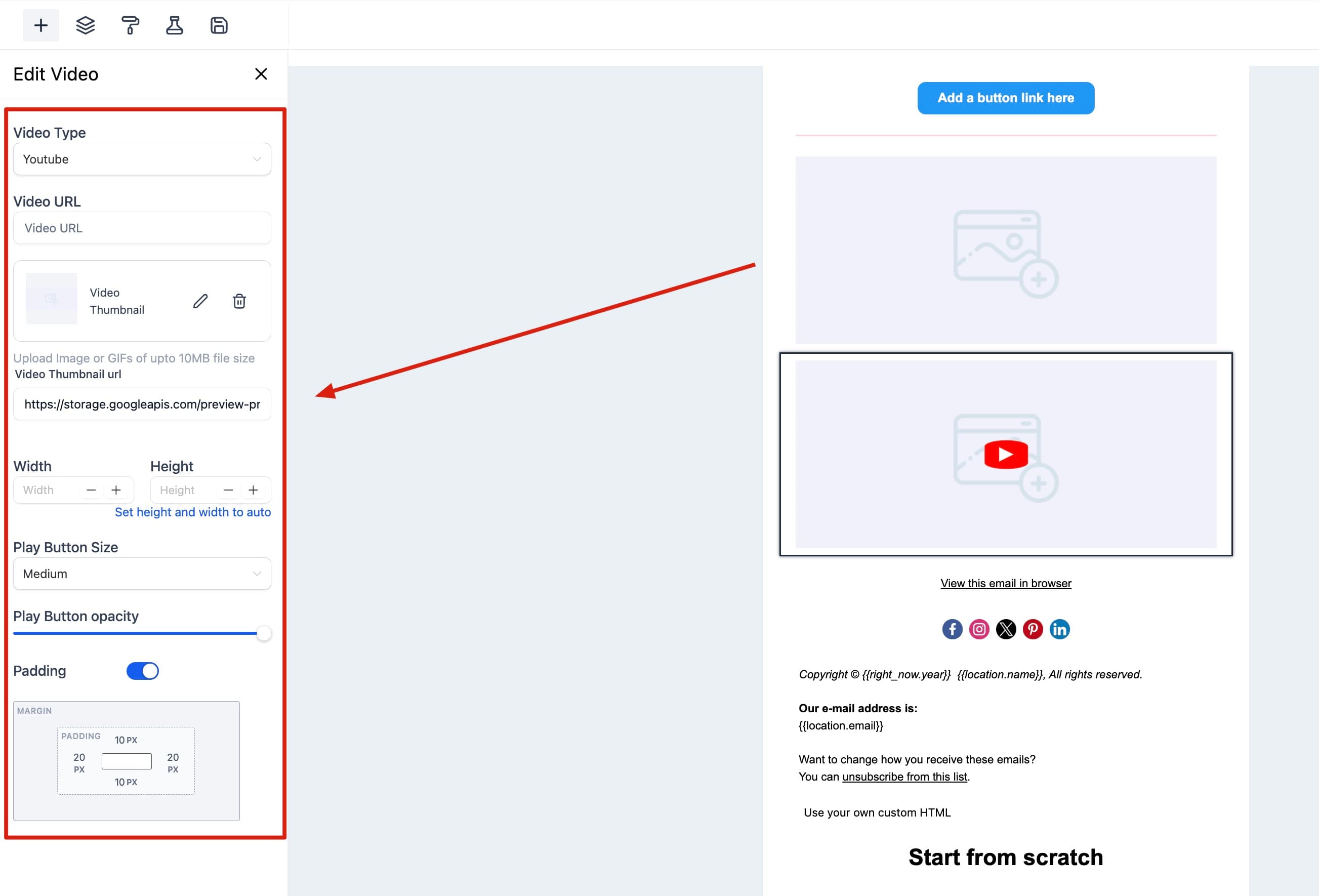 Schermata 24 — Come usare l'Email Builder e il suo Editor Inline