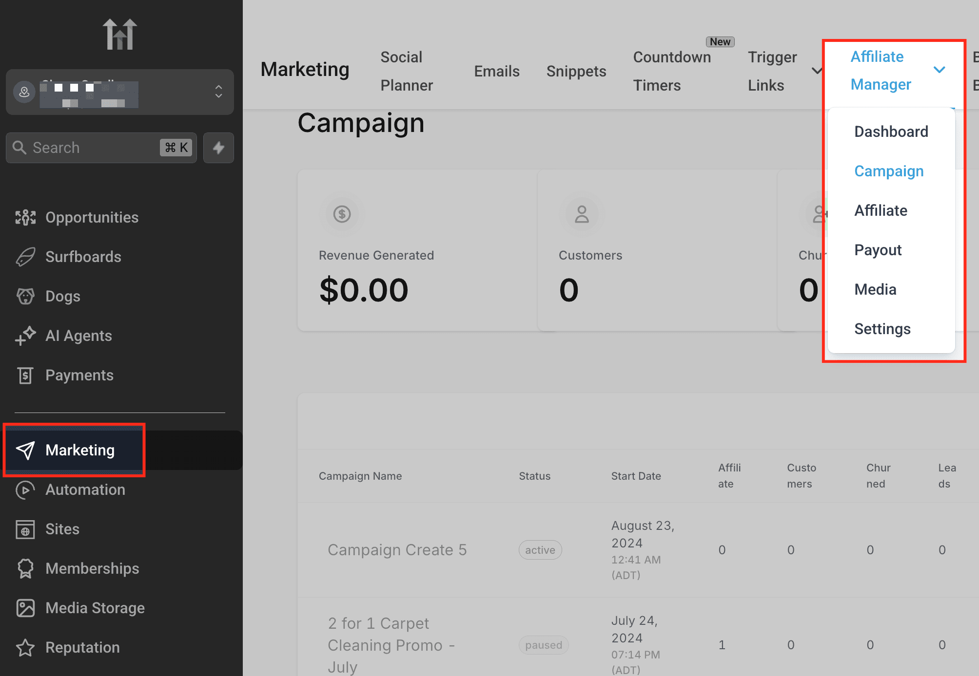 Schermata 1 — Come promuovere automaticamente gli affiliati in base alle performance