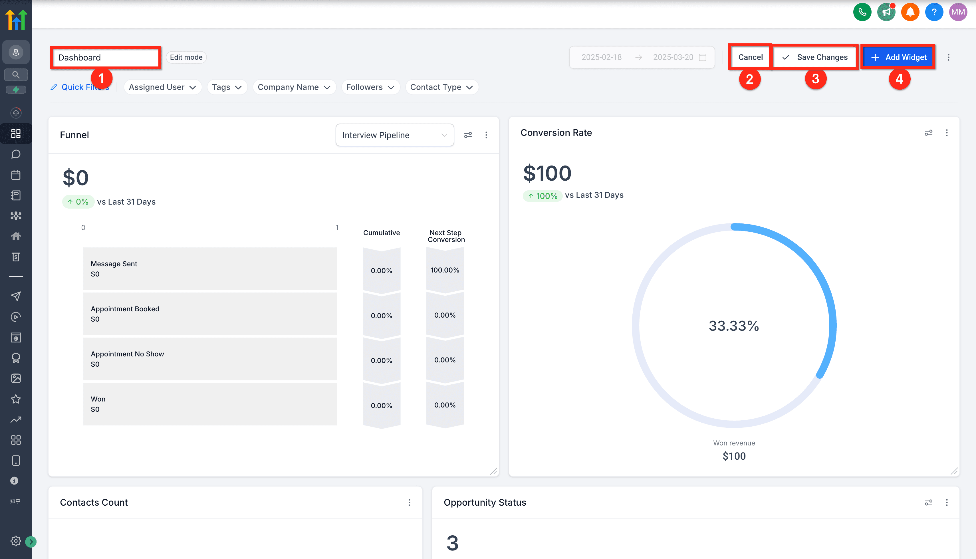 Schermata 15 — Pagina Dashboard del Subaccount - Visualizzazione e Modifica