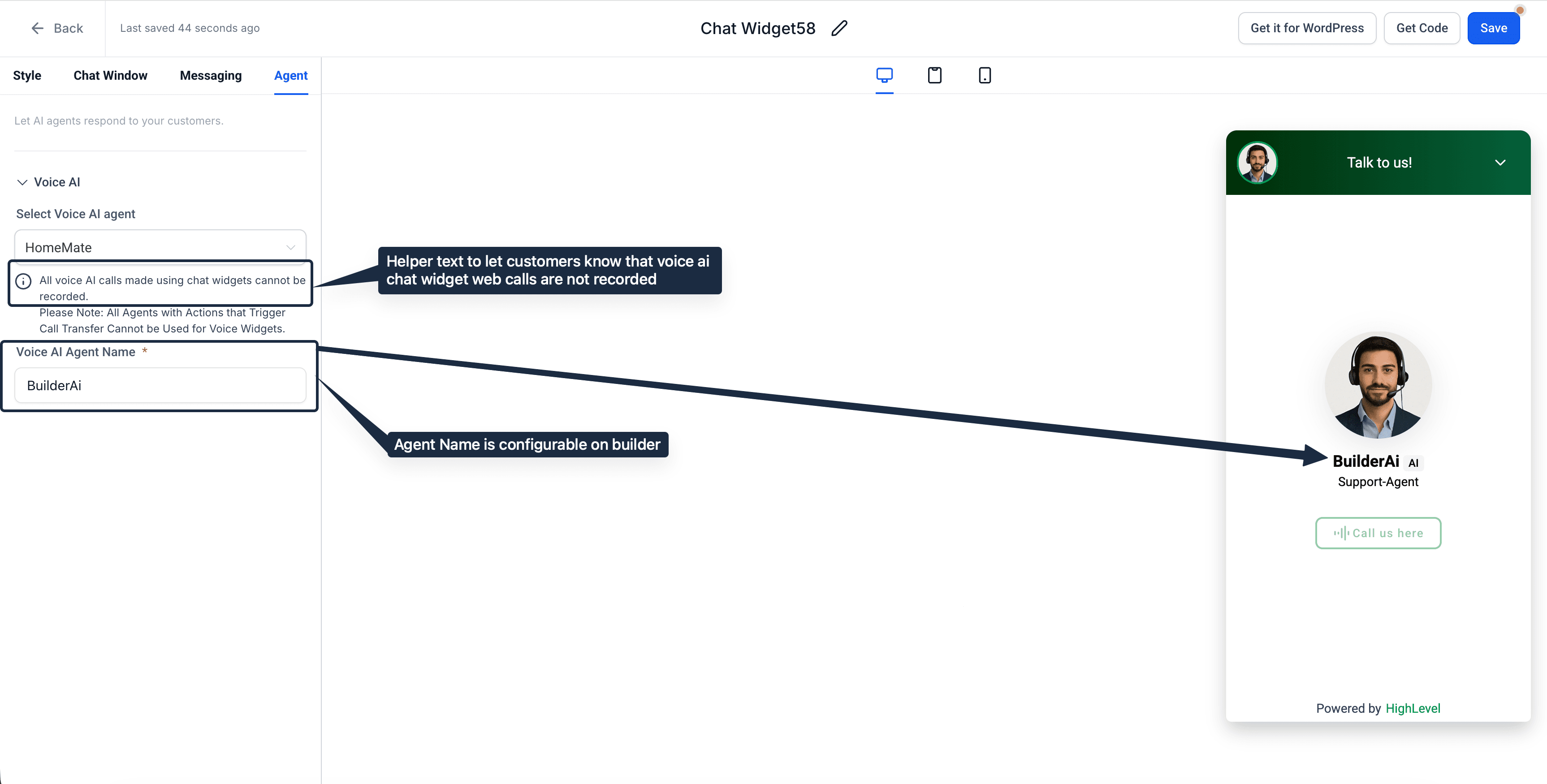 Schermata 4 — Come configurare e usare il Voice AI Chat Widget