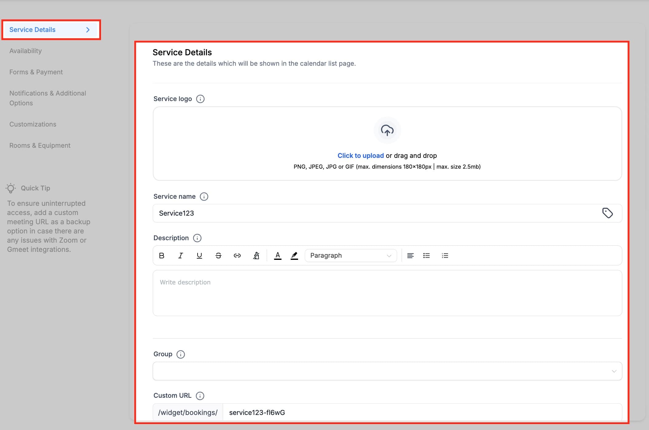 Schermata 10 — Fotografo — Guida alla Configurazione del Calendario Servizi