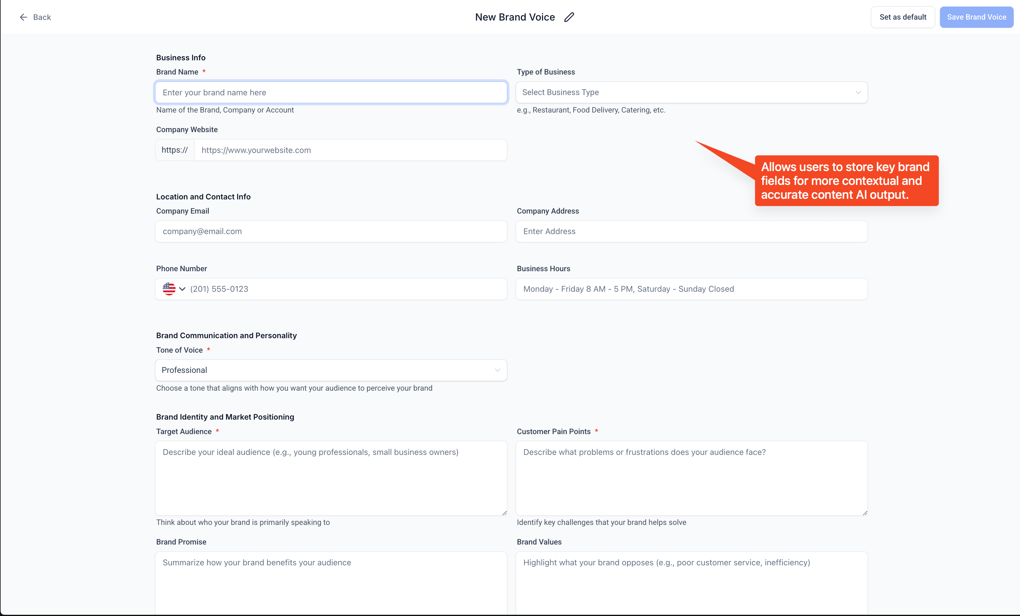 Schermata 3 — Brand Voice nei Brand Board