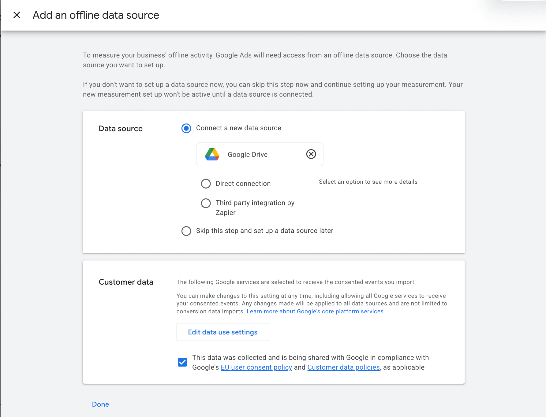 Schermata 6 — Come configurare le Azioni di Conversione Offline di Google Ads (configurazione lato piattaforma Google)