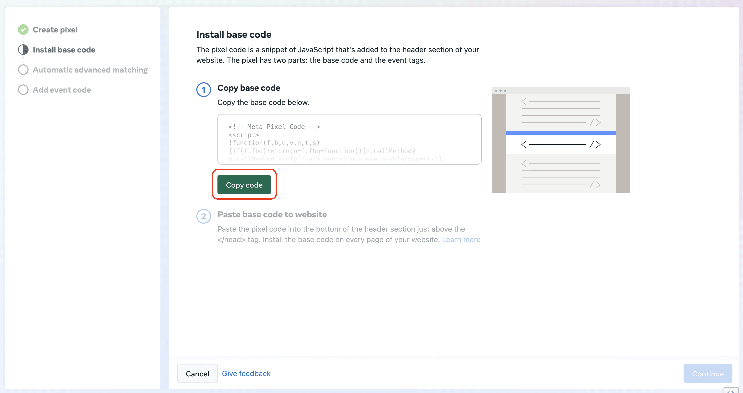 Schermata 20 — Come configurare un Funnel Event Pixel per la Facebook Conversion API?