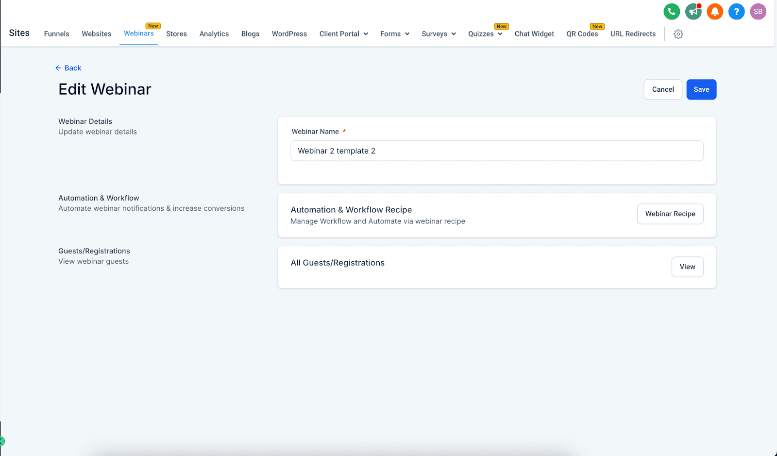 Schermata 6 — Webinar Funnel