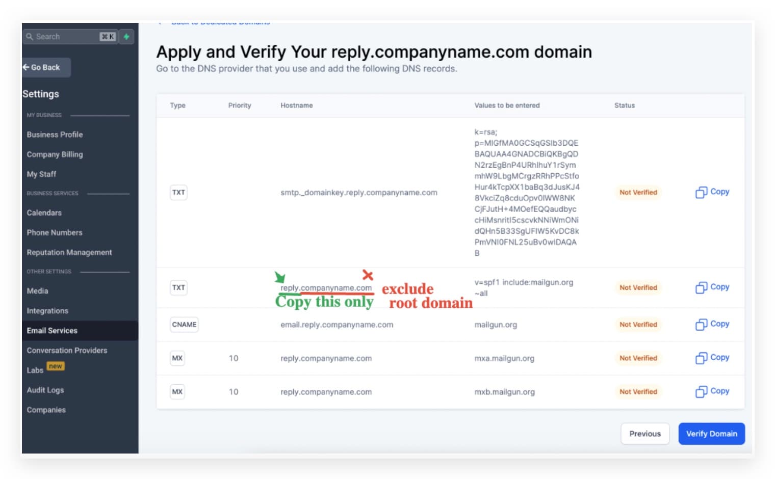 Campo Name per il 1° record TXT in Siteground