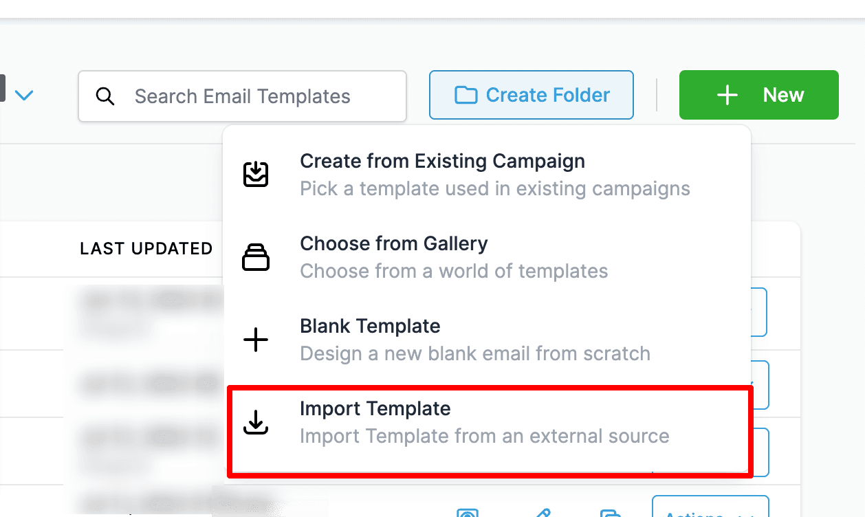 Schermata 1 — Come importare template email da ActiveCampaign