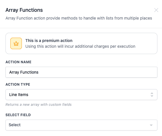 Schermata 16 — Azione Workflow - Array Formatter