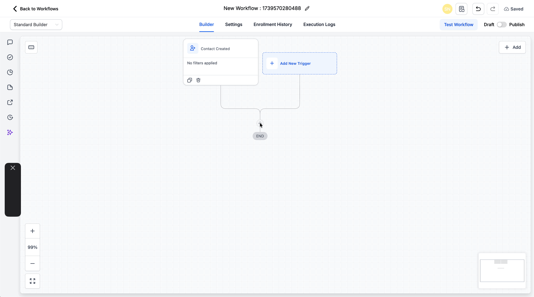 Schermata 4 — Azione Workflow – Merge Contact