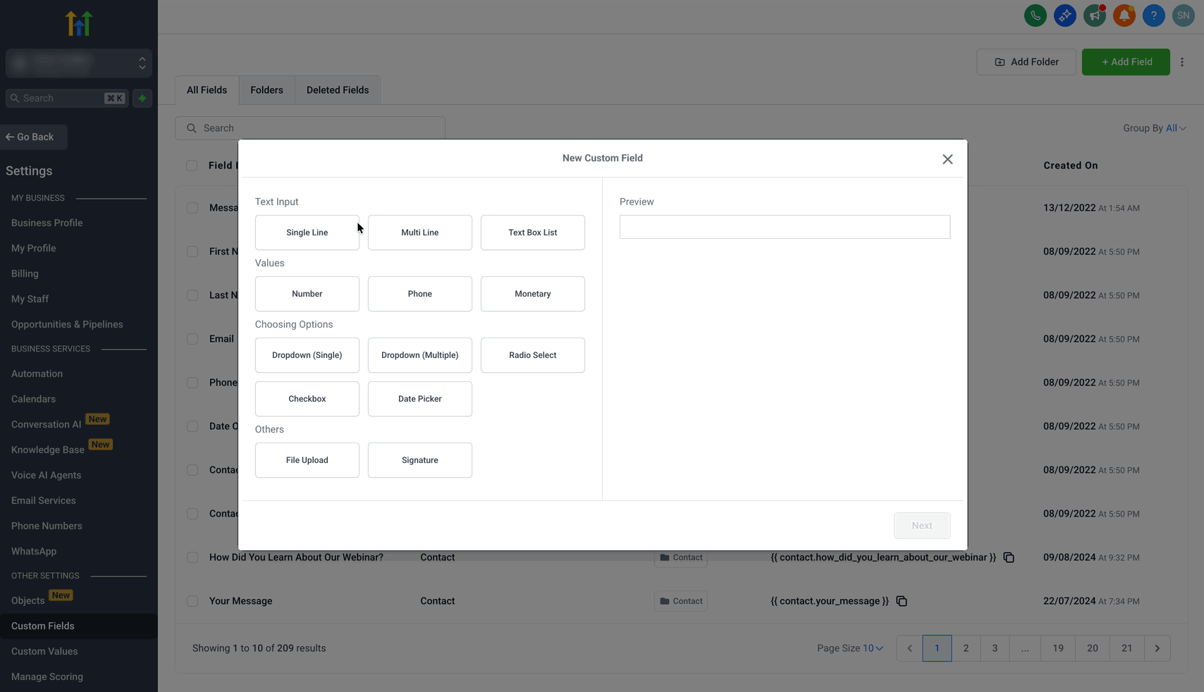 Schermata 3 — Oggetti Personalizzati - Supporto ai Campi Univoci