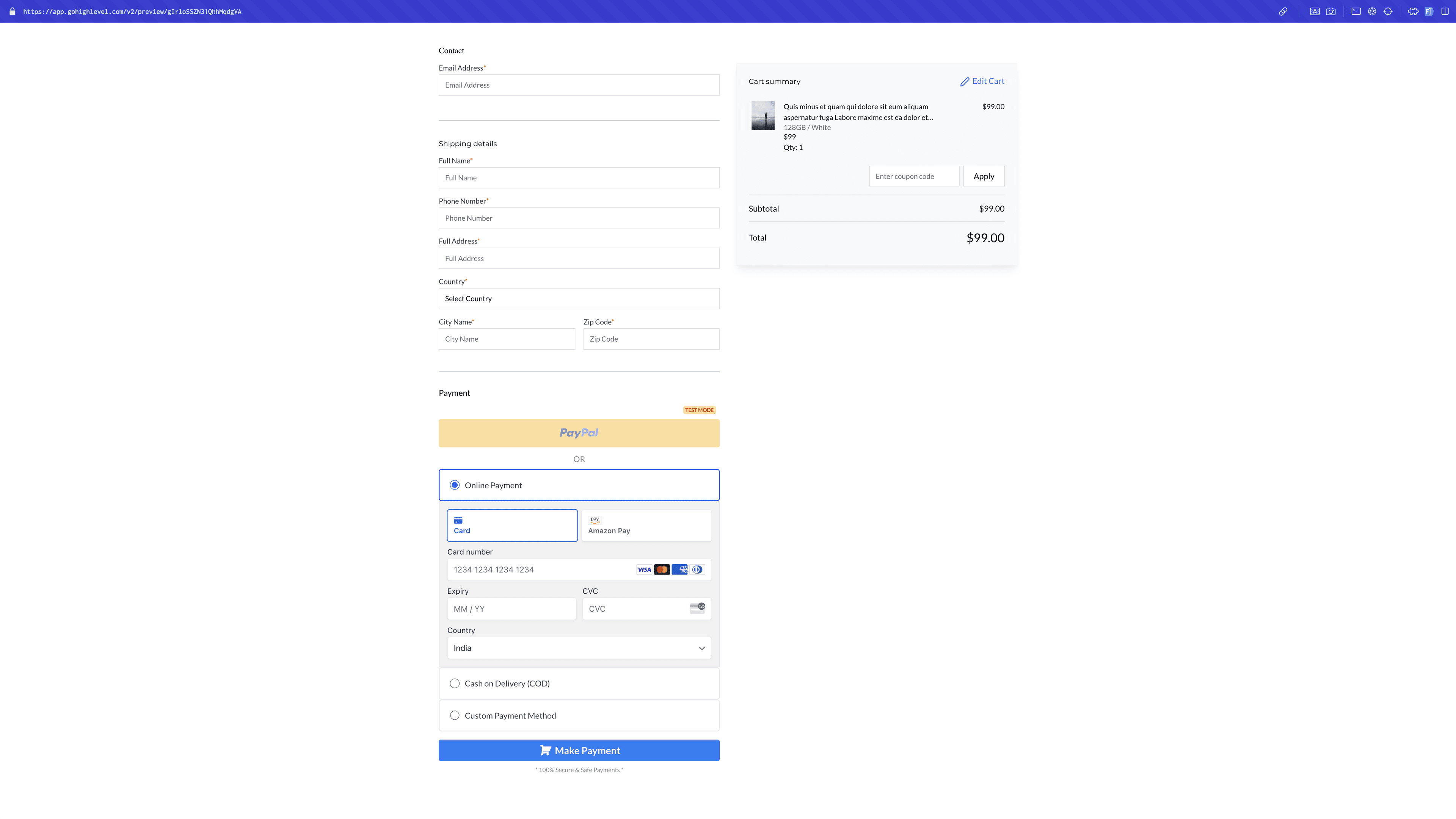Schermata 5 — Metodo di Pagamento Manuale negli Store E-commerce e nei Form Ordine
