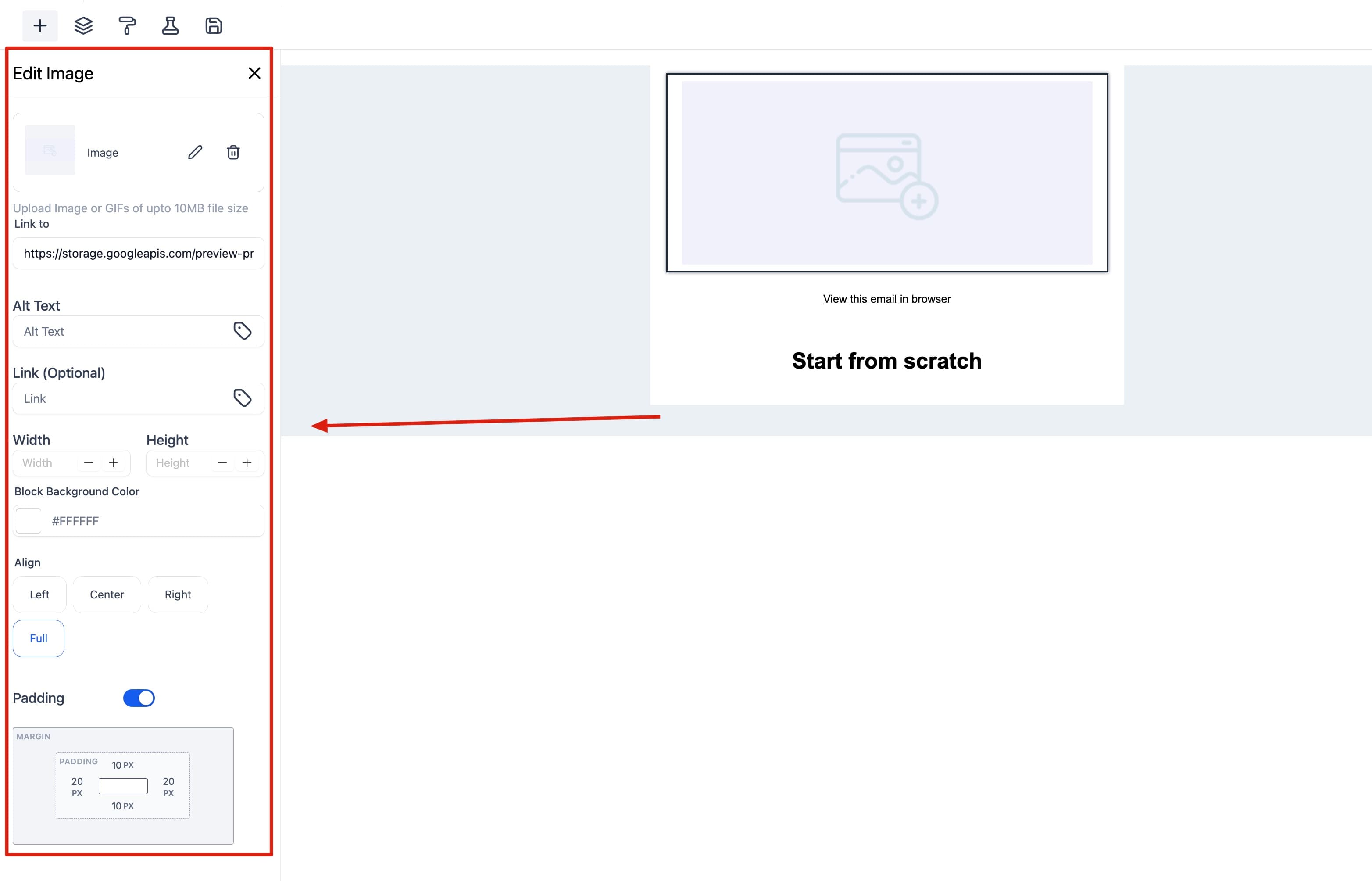 Schermata 10 — Come usare l'Email Builder e il suo Editor Inline