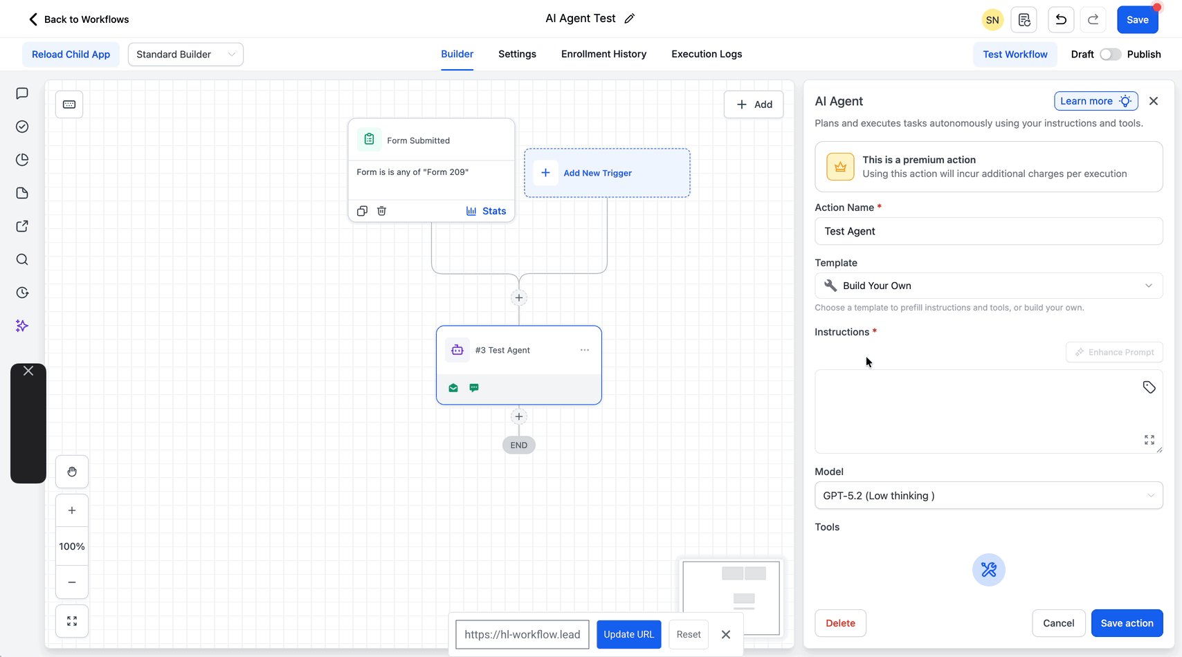 Schermata 12 — Azione Workflow - AI Agent