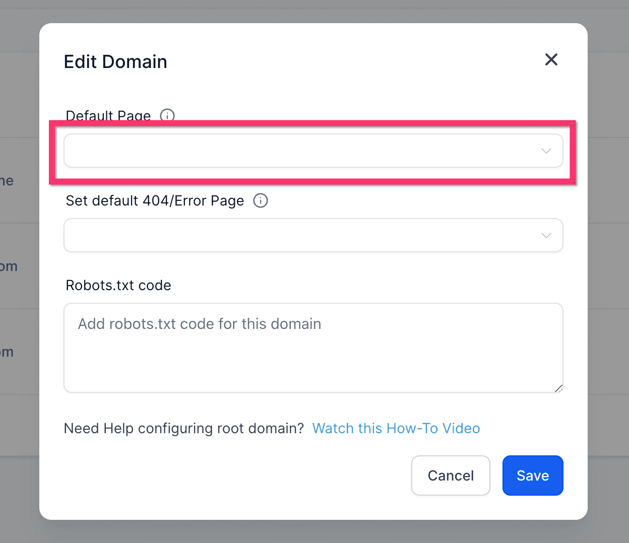 Schermata 5 — Come configurare il dominio root/sottodominio per i tuoi Funnel/Siti web?