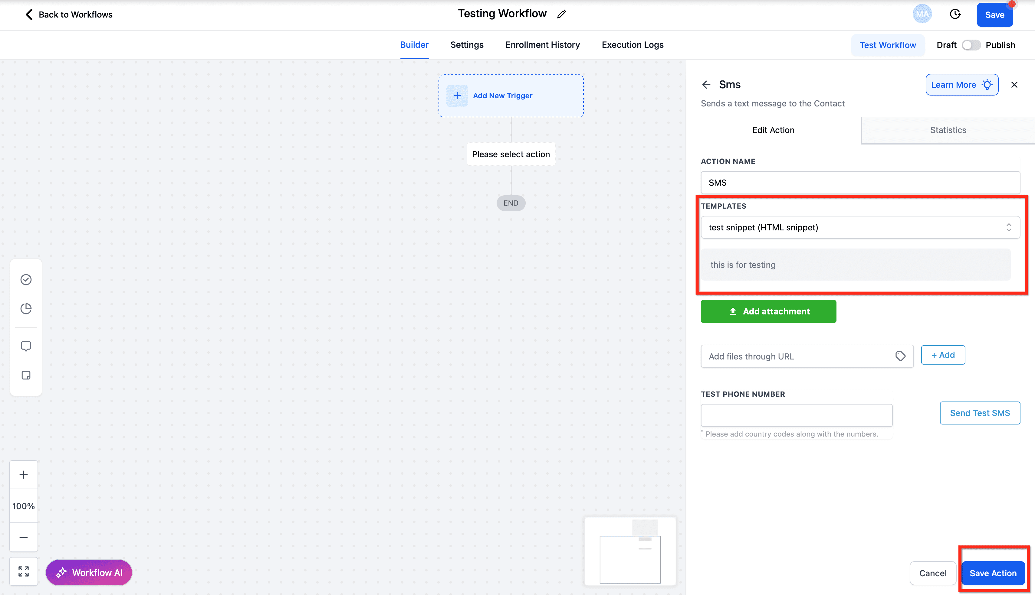 Schermata 10 — Snippet di Testo (Template)
