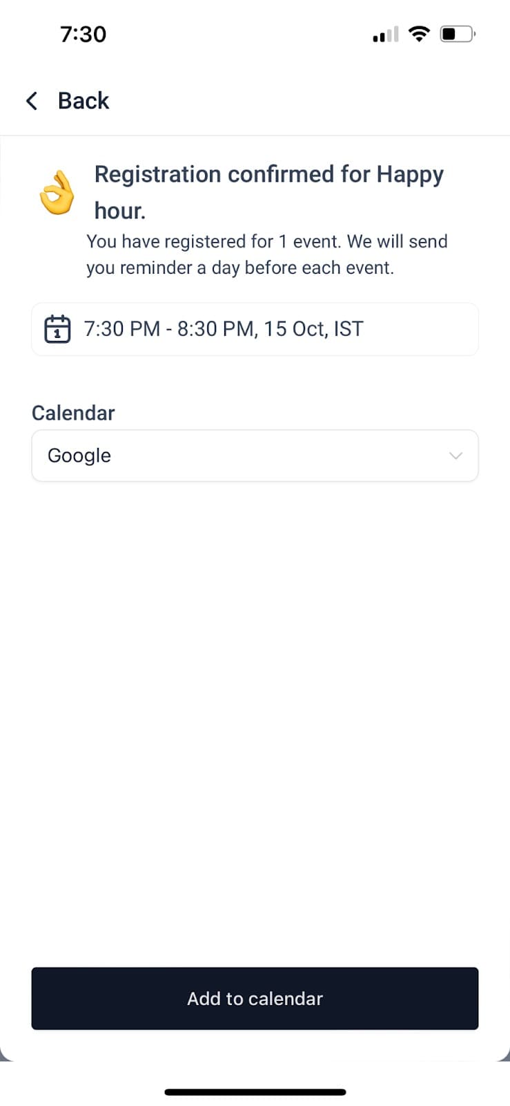 Schermata 5 — Eventi della Community