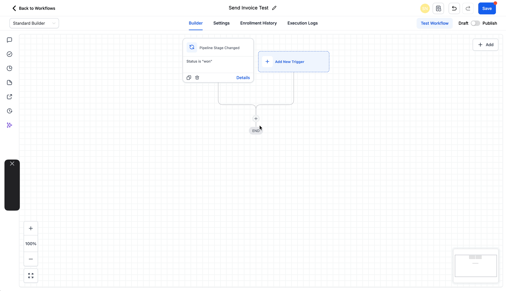 Schermata 4 — Azione Workflow - Invia Fattura