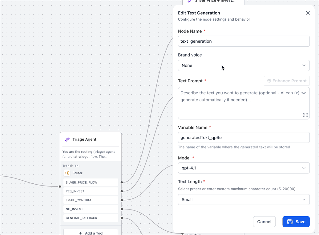 Schermata 3 — Come creare contenuti AI con gli strumenti di Intelligenza Artificiale Generativa in Agent Studio