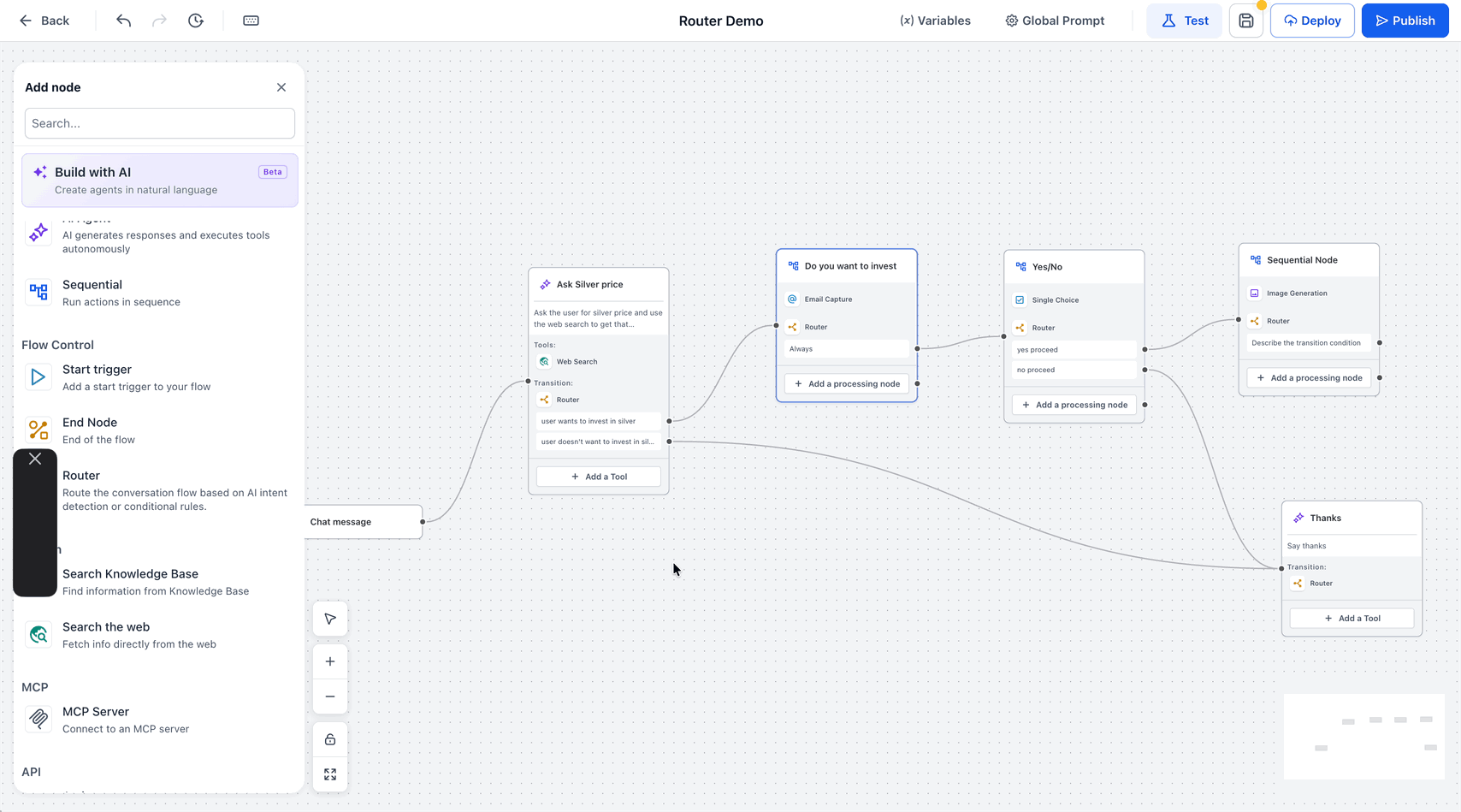 Schermata 10 — Agent Studio - Router Tool (AI Router e Conditional Router)