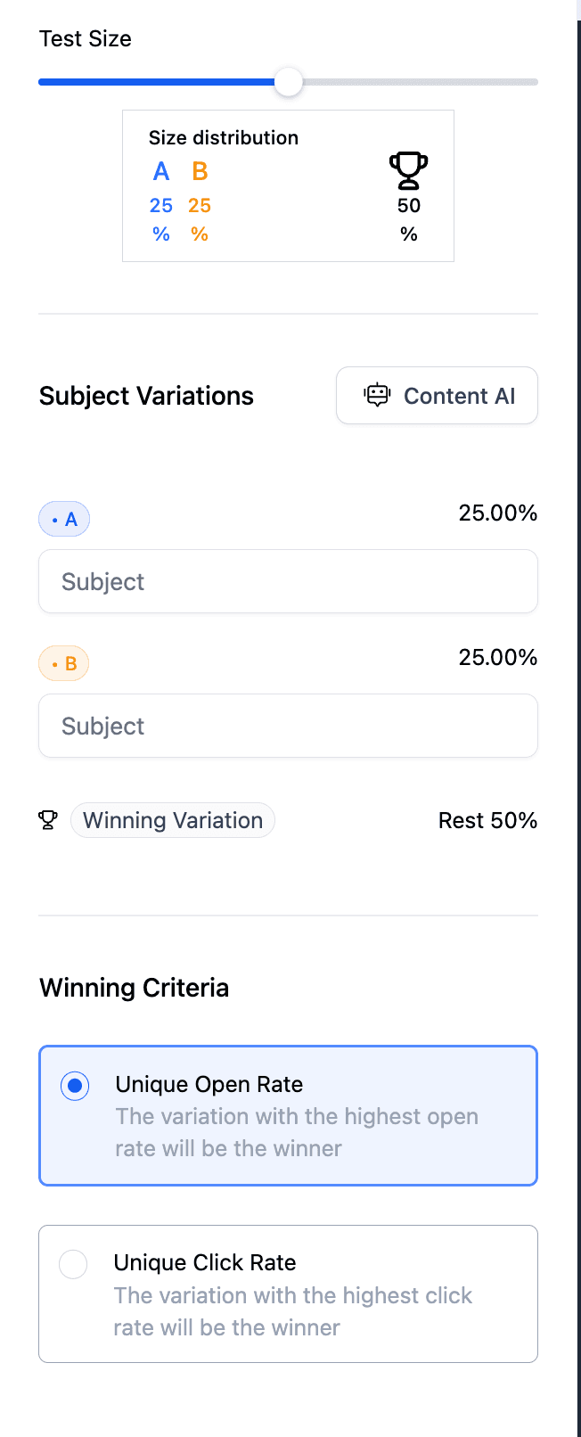 Schermata 4 — A/B Testing nelle Campagne Email