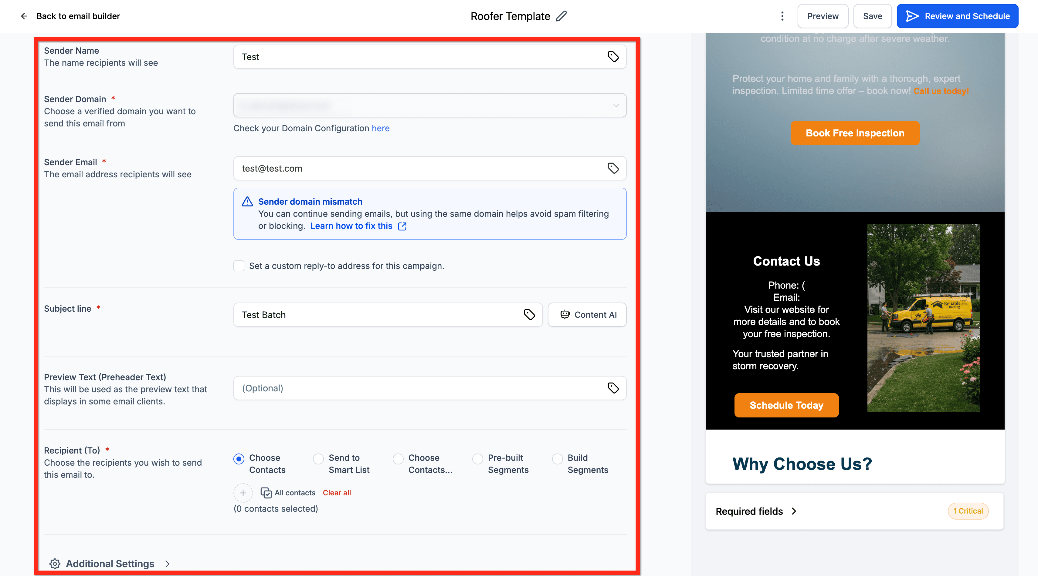 Schermata 6 — Come pianificare le Email Campaign in modalità batch