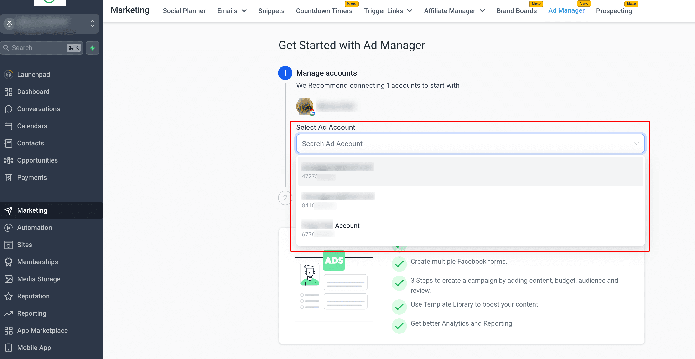 Schermata 4 — Connetti Google con Ad Manager