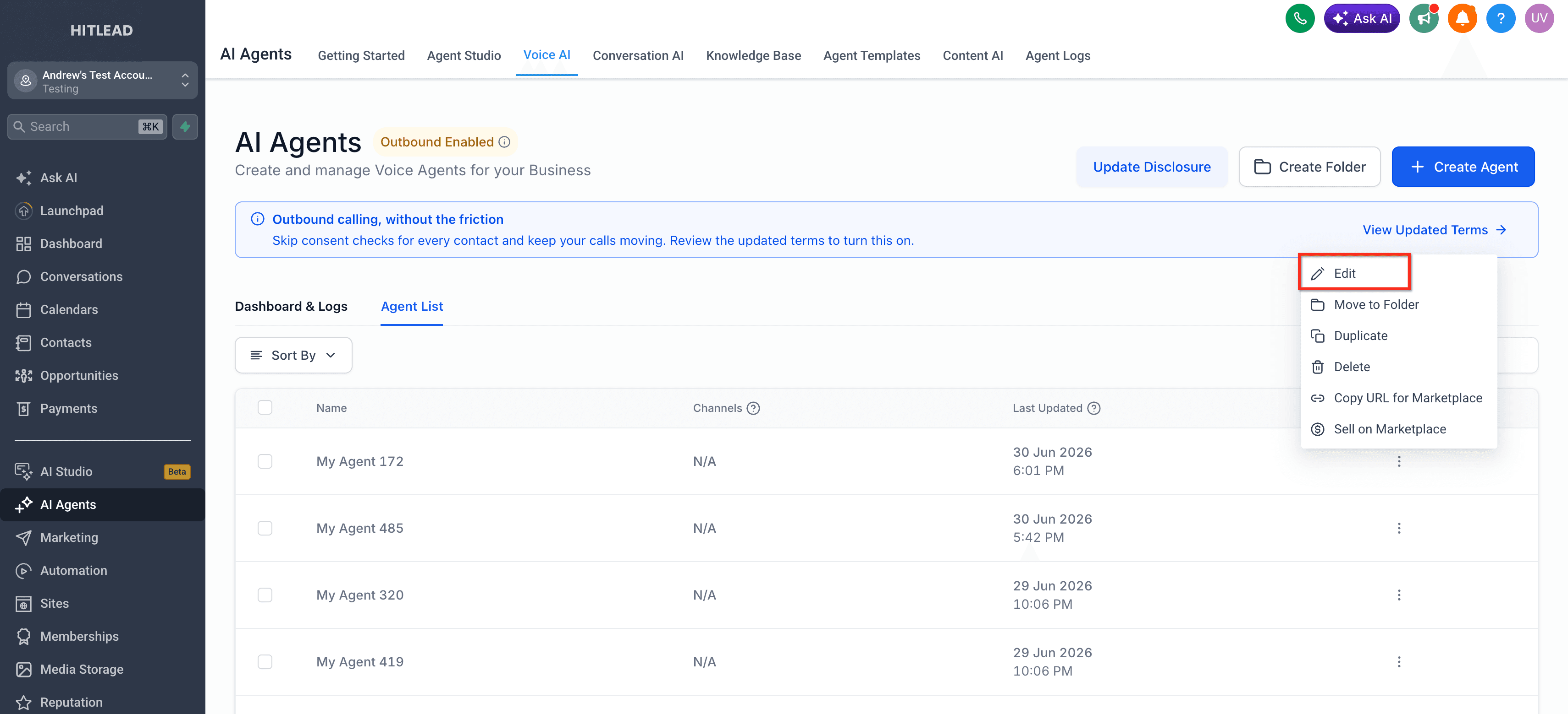 Schermata 19 — Come creare agenti Voice AI
