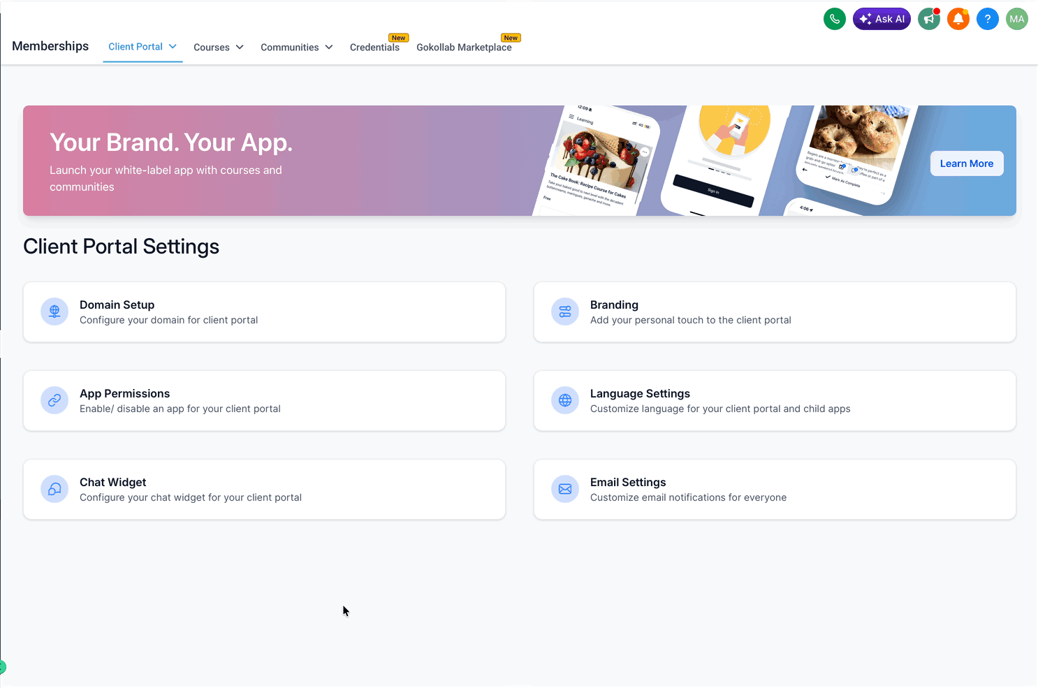 Schermata 16 — Come configurare il Client Portal?