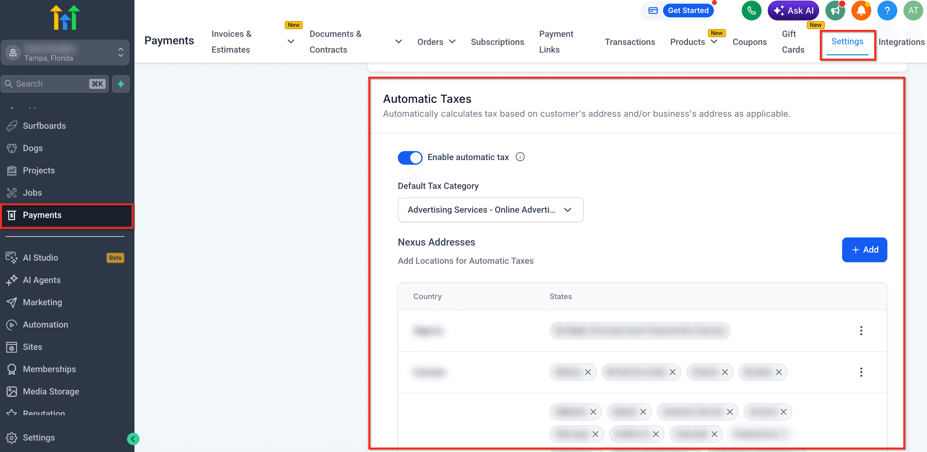 Schermata 1 — Tasse Automatiche su Mobile