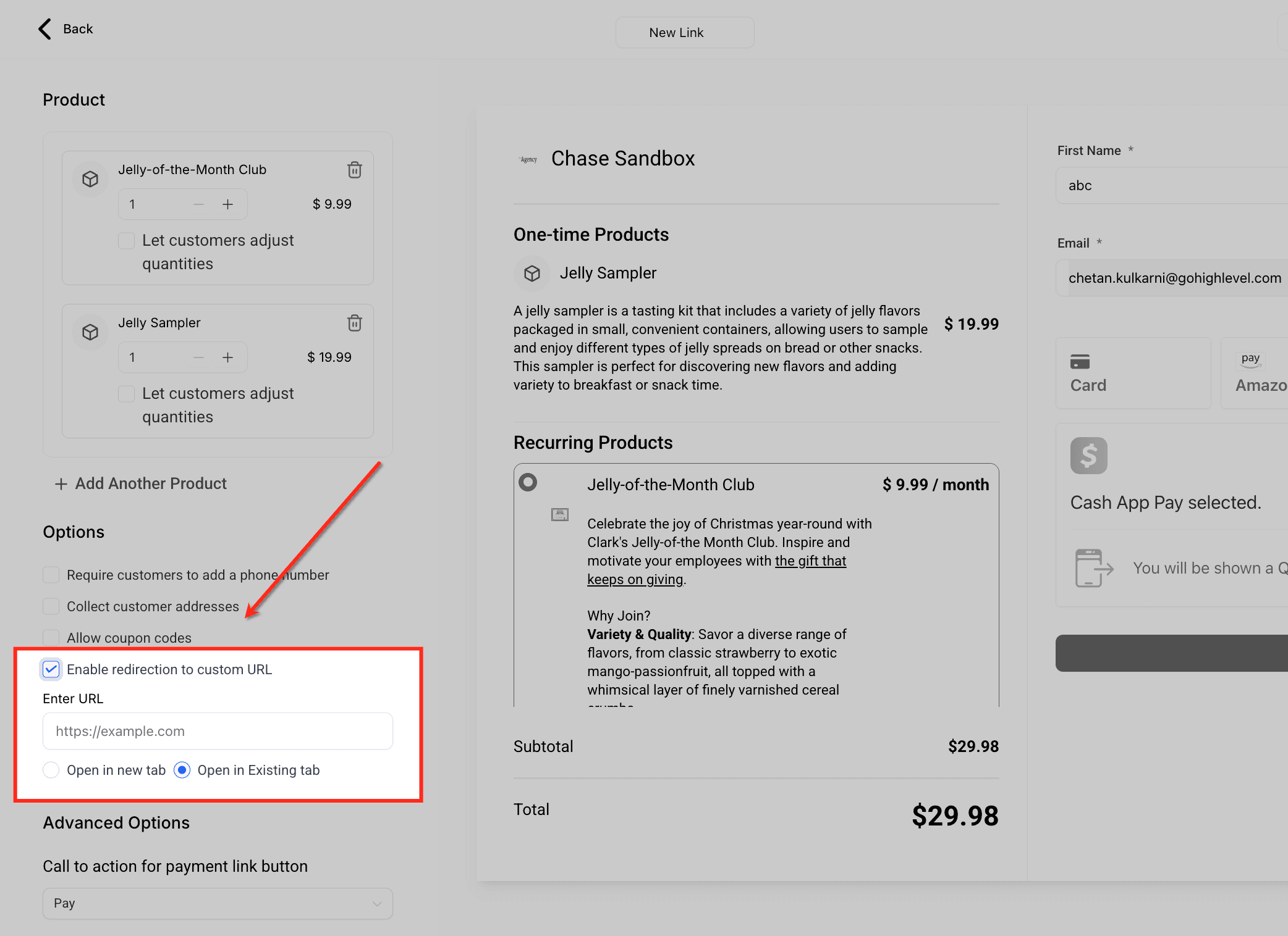 Schermata 9 — Come configurare un Payment Link per più prodotti (una tantum e ricorrenti)