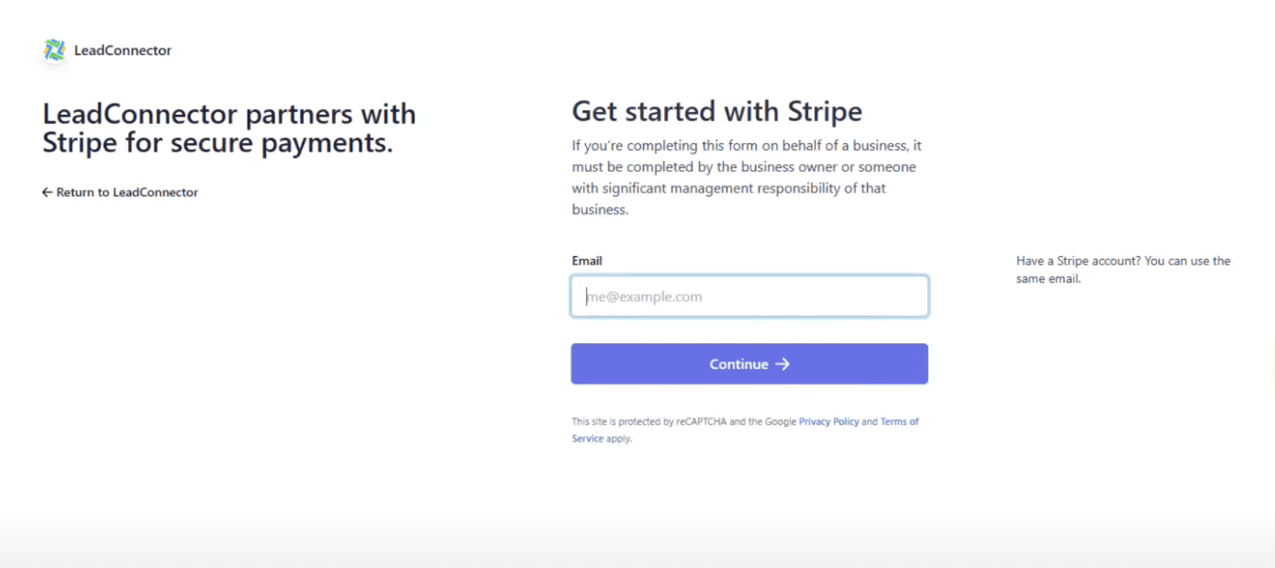 Schermata 4 — Come connettere Stripe al tuo sub-account