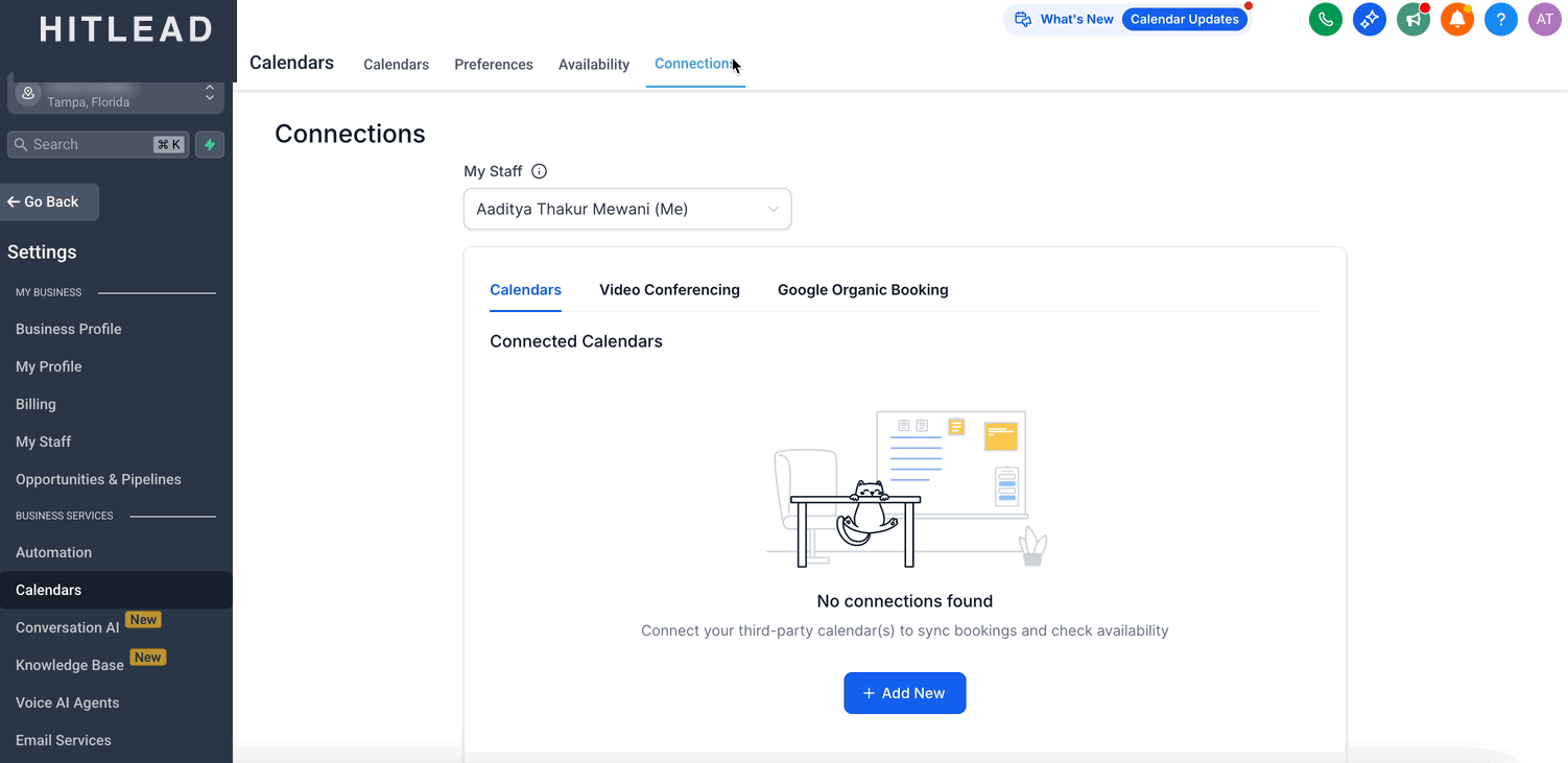 Schermata 2 — Configurare i Calendari Collegati e i Calendari Conflitto