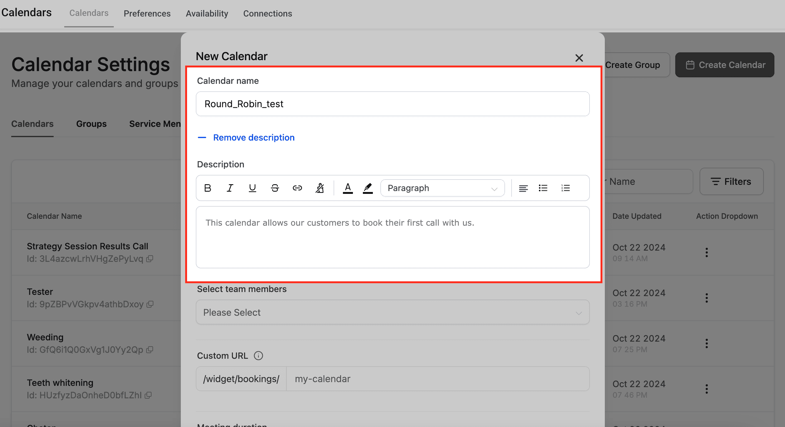 Schermata 3 — Calendari Round Robin: Configurazione, Distribuzione e Disponibilità