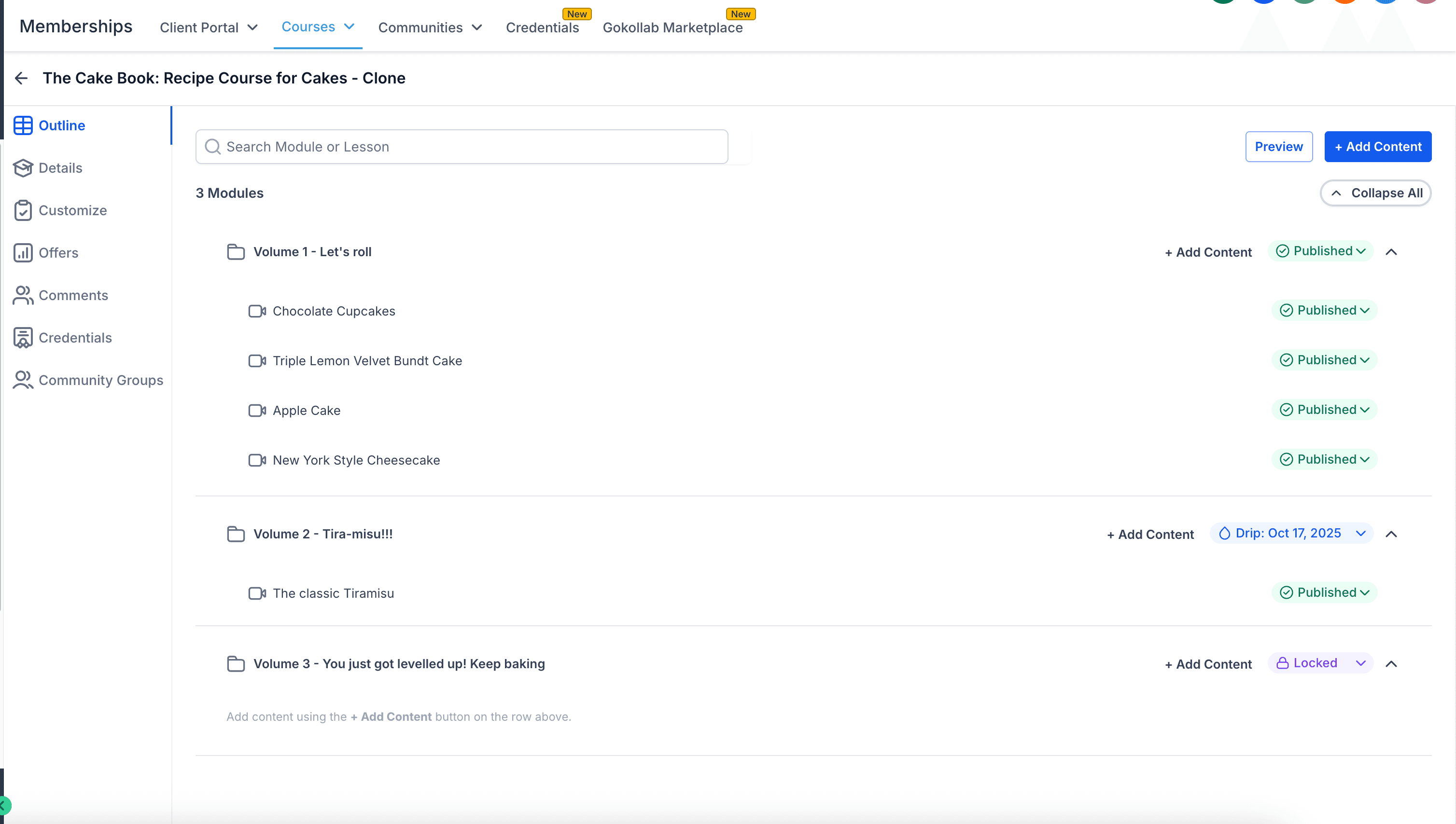 Schermata 4 — Modifica i corsi di Membership con il nuovo editor
