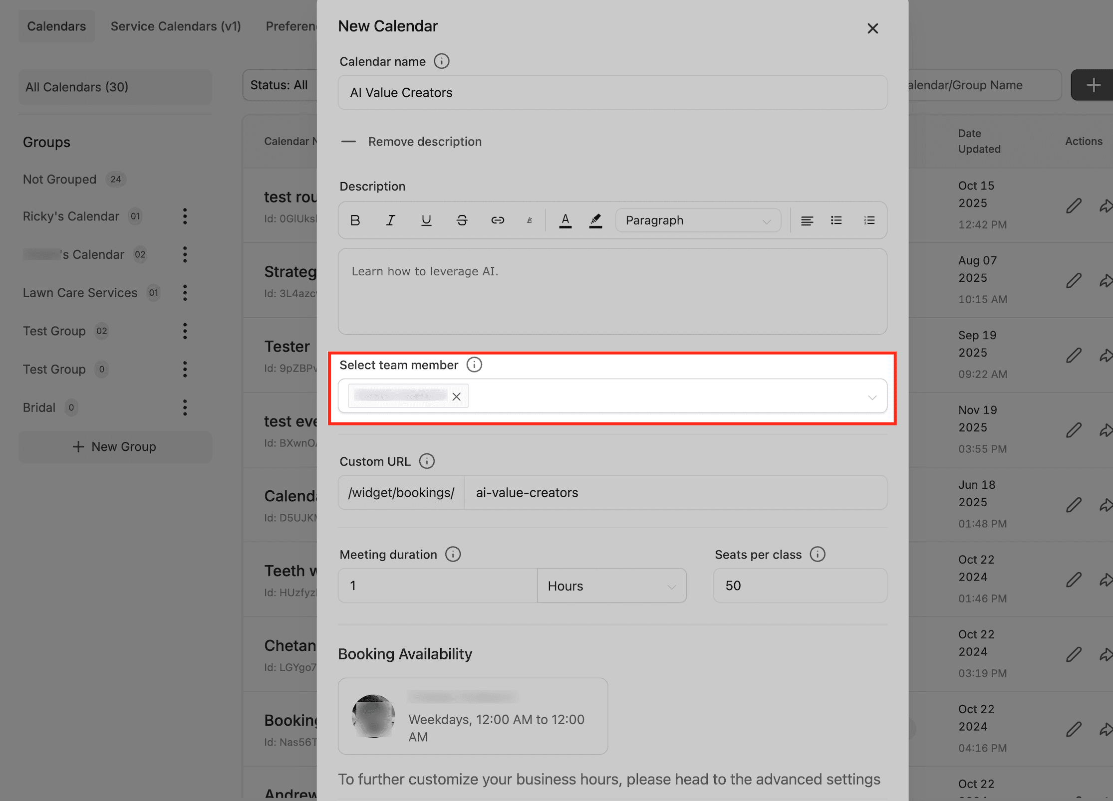 Schermata 6 — Come Creare un Calendario di Prenotazione Classe (Posti, Capacità e Disponibilità Spiegati)
