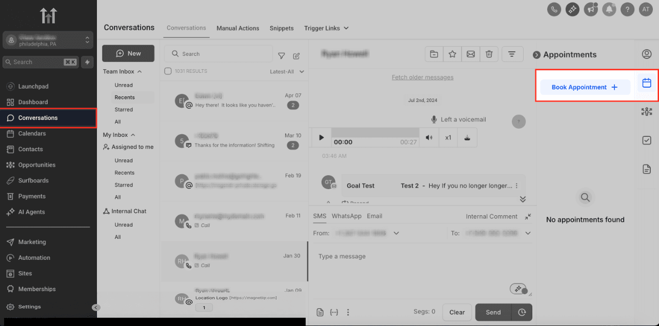 Schermata 1 — Prenotare Appuntamenti sul Calendario Manualmente