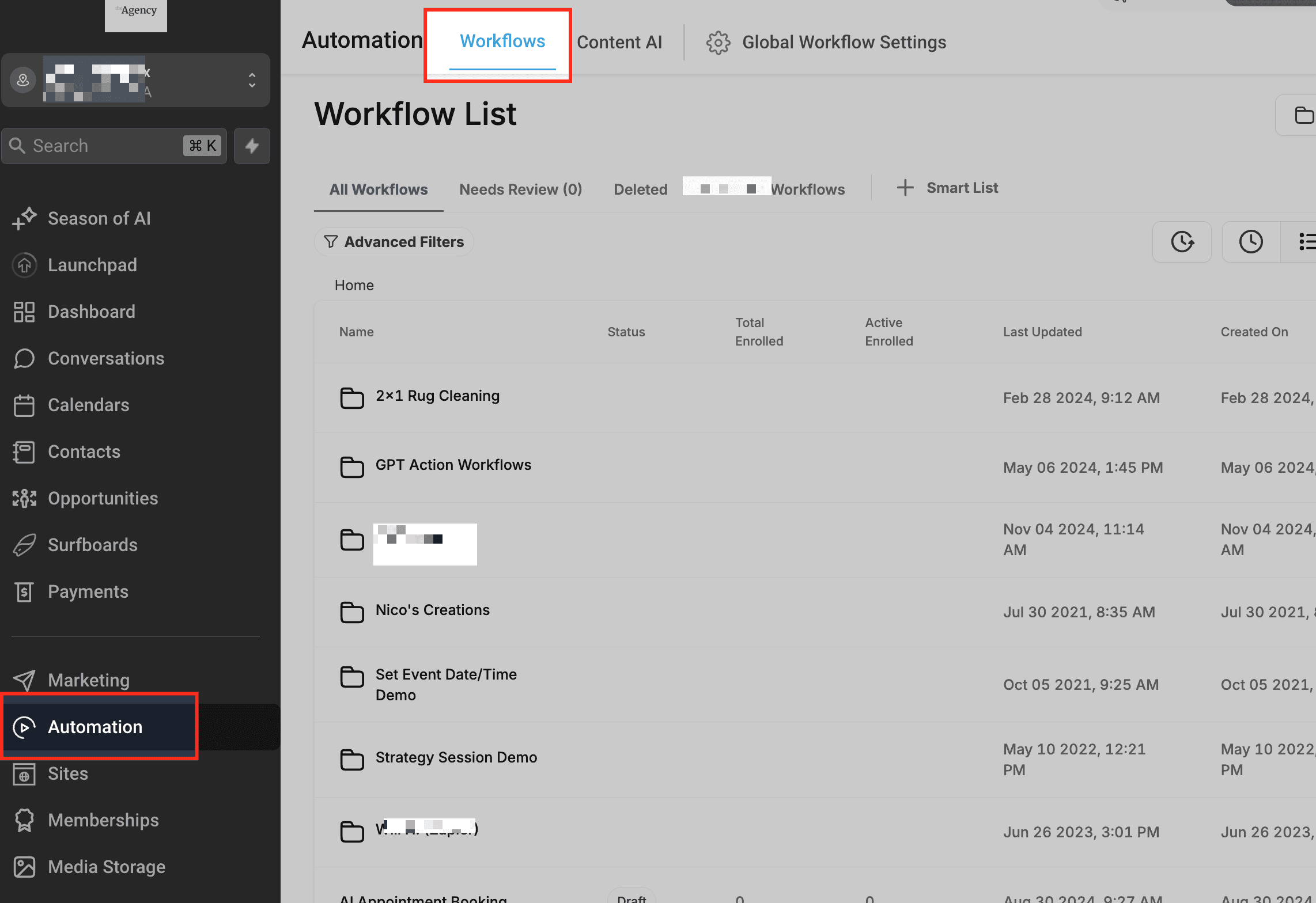 Schermata 1 — Azione Workflow - Rimuovi dal Workflow