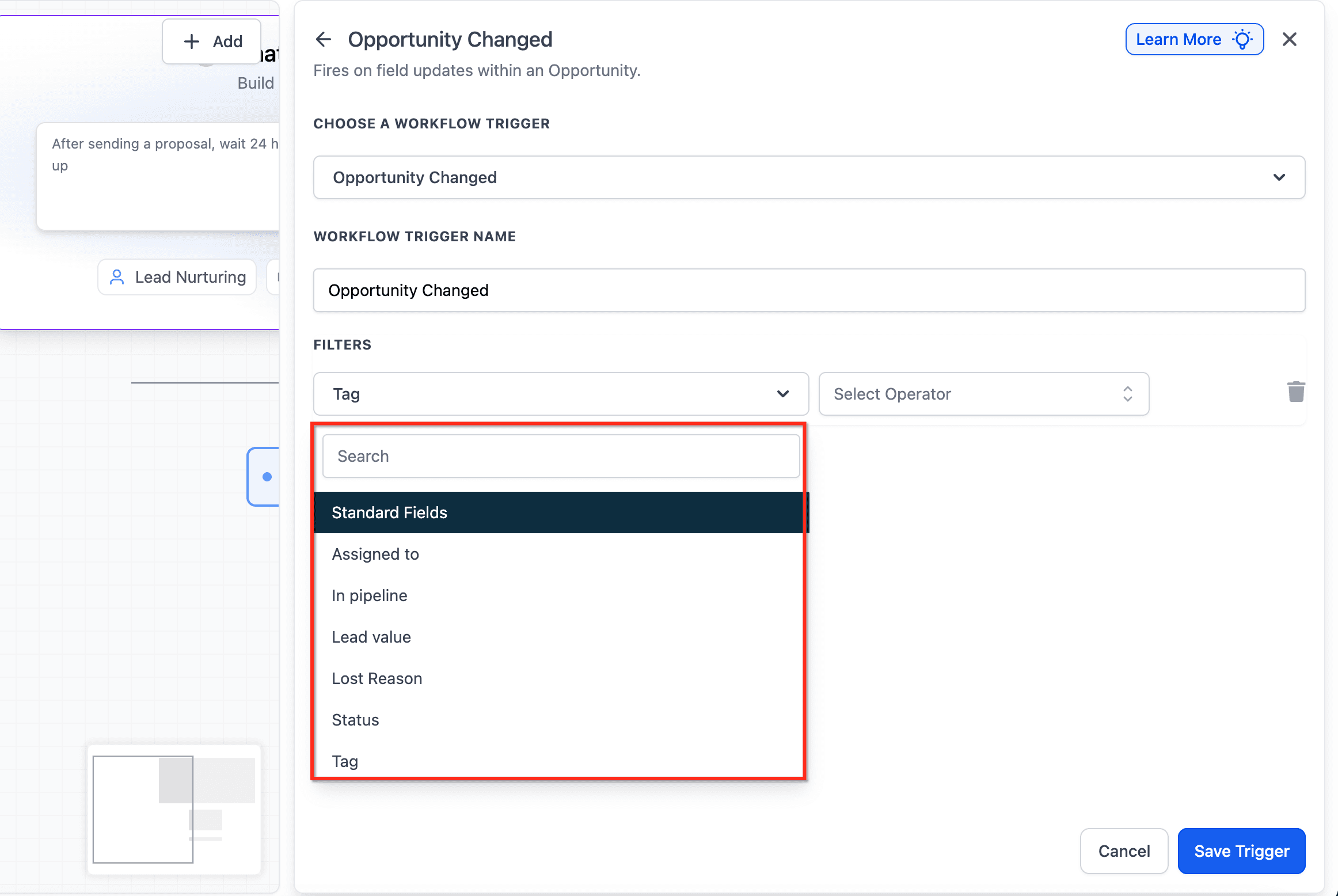 Schermata 4 — Workflow Trigger - Pipeline Stage Changed