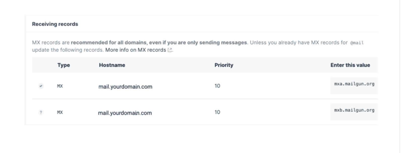 Panoramica record MX in Cloudflare