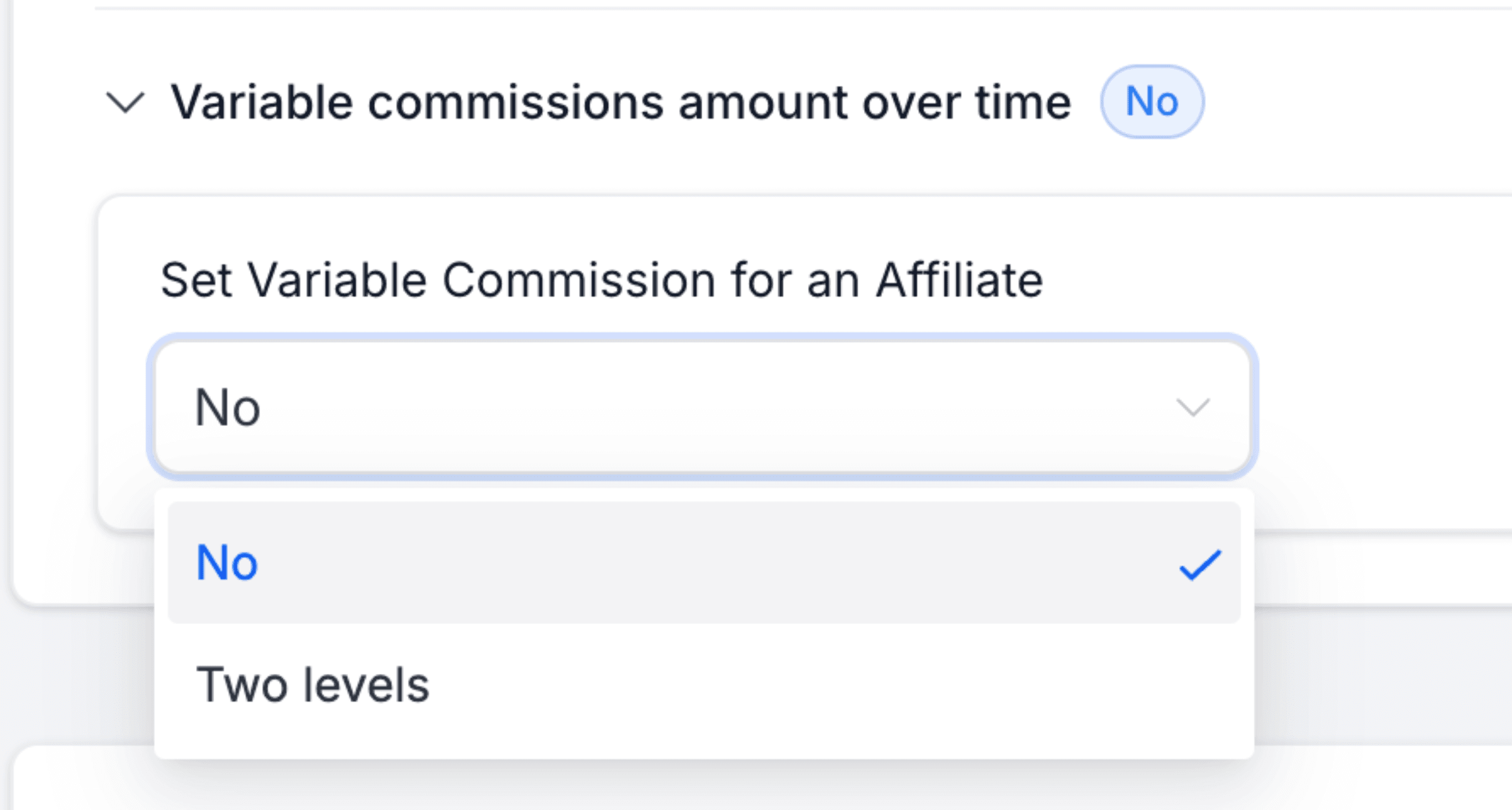 Schermata 4 — Come usare la durata delle commissioni e le commissioni variabili in Affiliate Manager