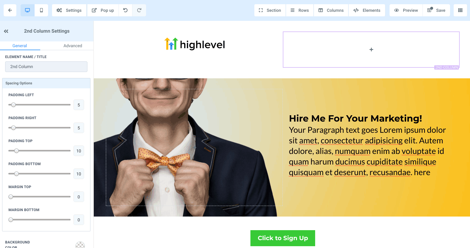 Schermata 1 — Link e Pulsanti Click-To-Call, Click-To-Text e Click-To-Email per Siti Web e Funnel