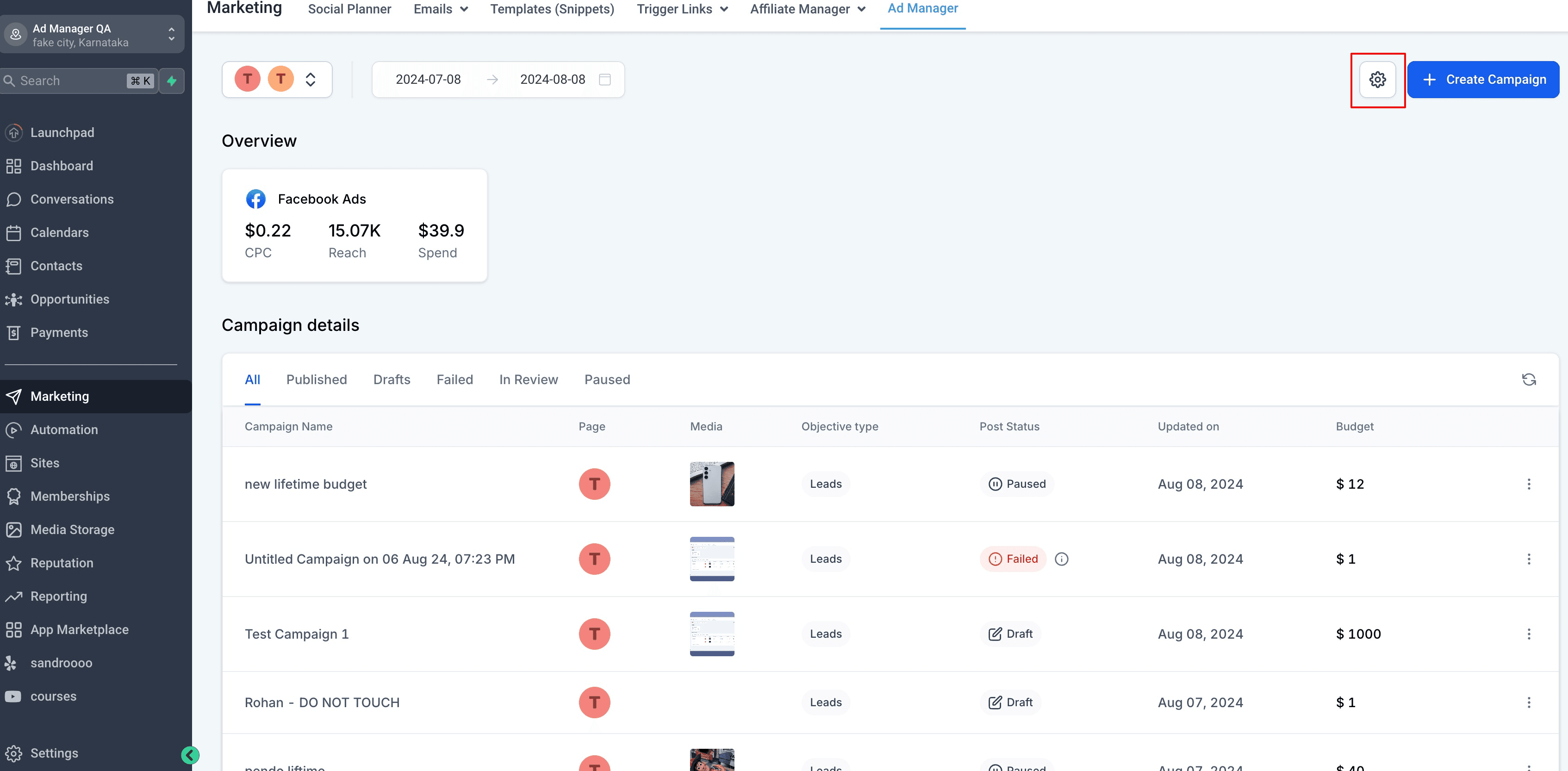 Schermata 1 — Come inviare i dati di conversione all'Ad Manager?