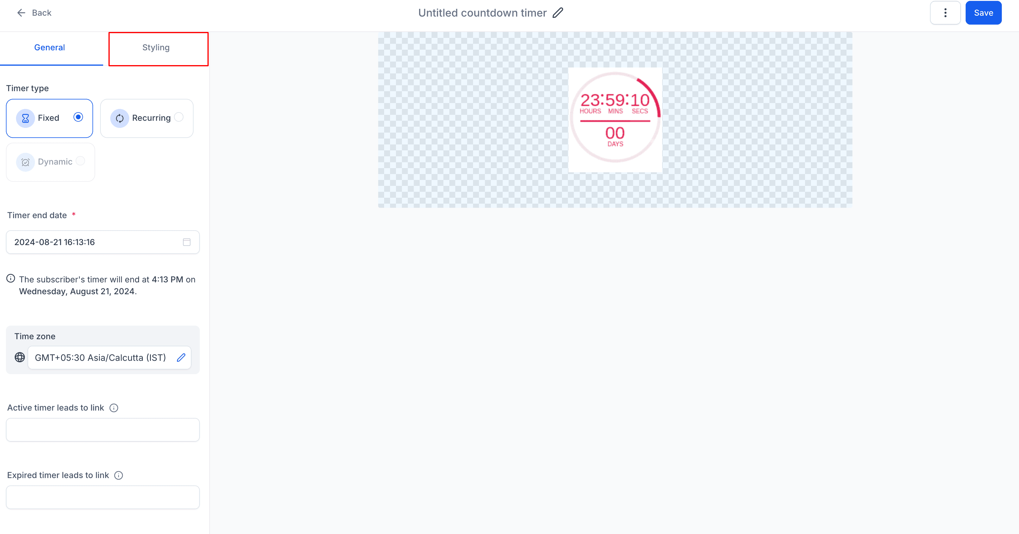 Schermata 6 — Guida introduttiva al Countdown Timer