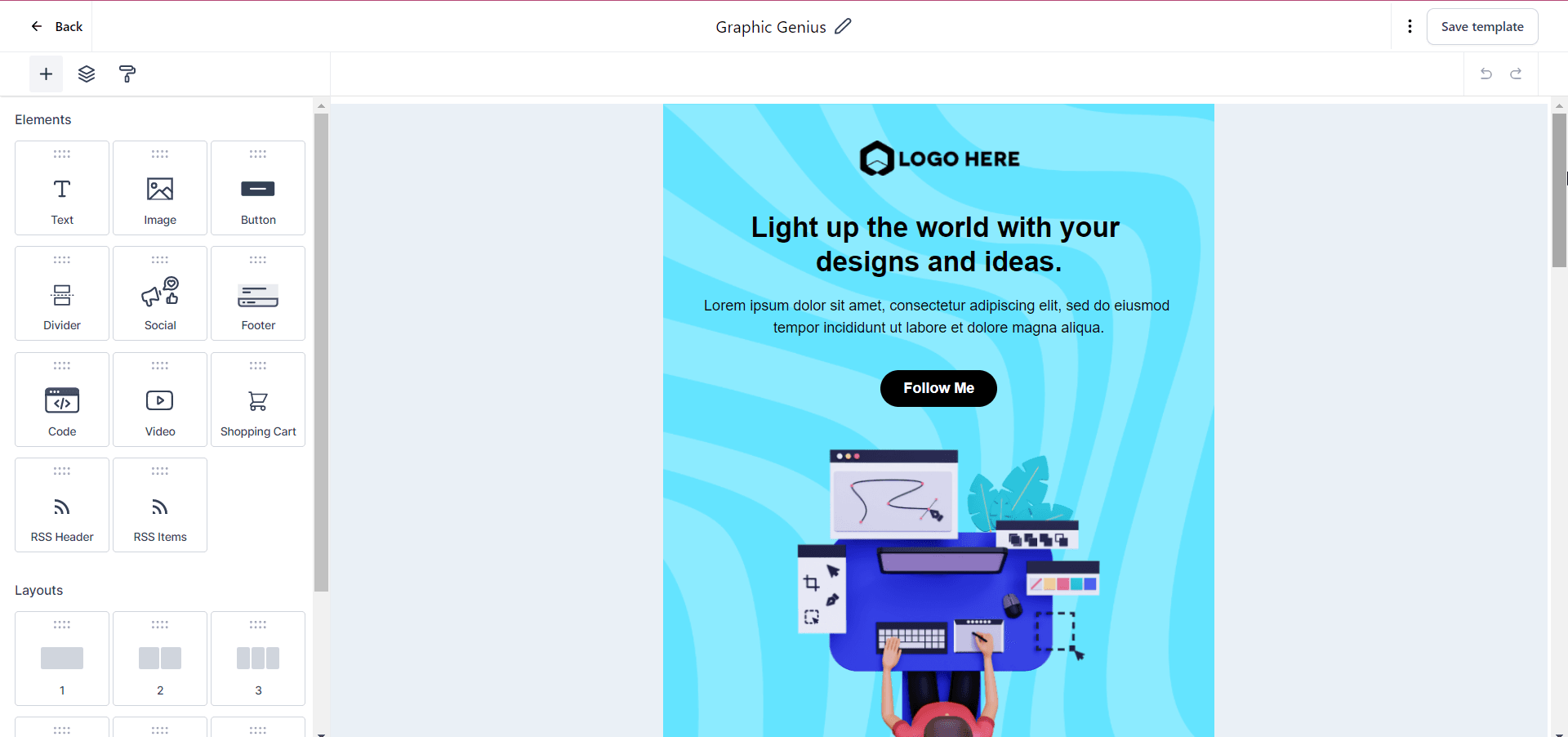 Schermata 4 — Come usare l'Email Builder e il suo Editor Inline