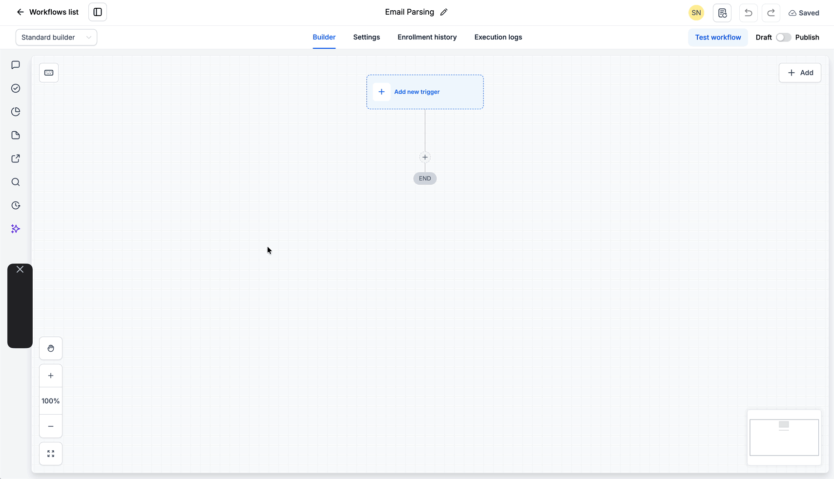 Schermata 2 — Come fare il parsing delle email con l'azione AI Extract Data