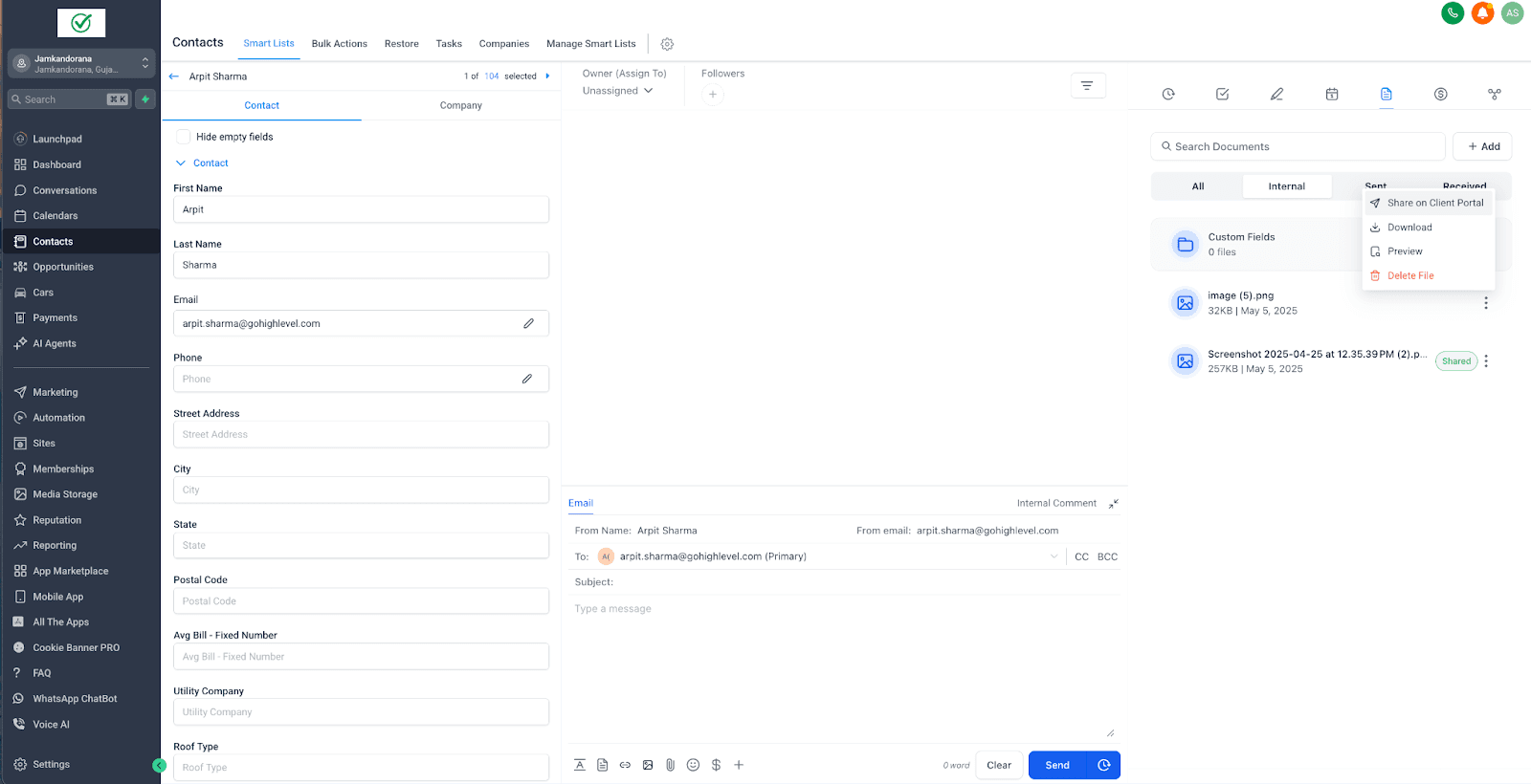 Schermata 5 — Come condividere e gestire documenti tramite il Client Portal e il CRM?